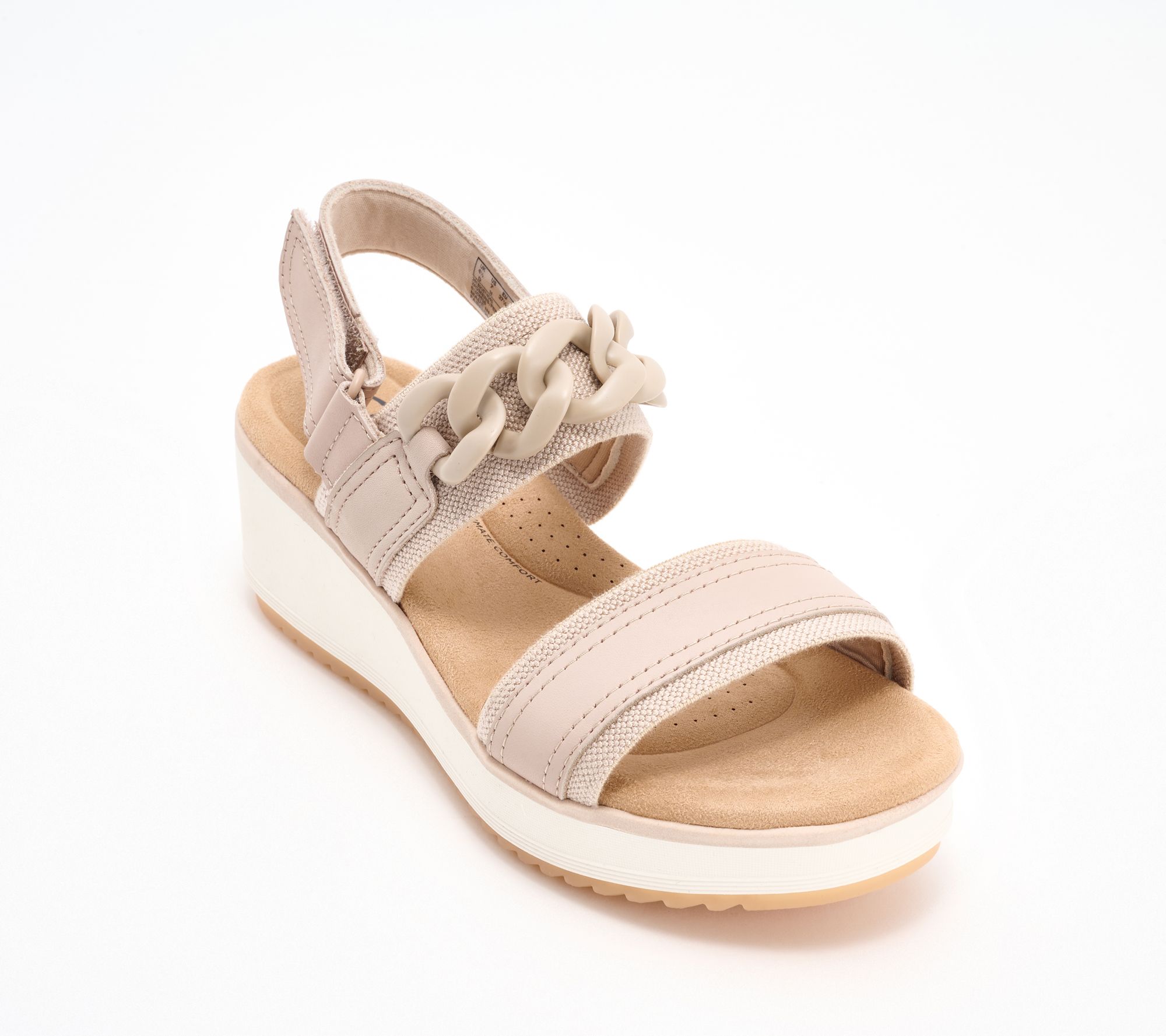 "As Is" Clarks Collection Leather Wedge Sandals- Wrenly Eve