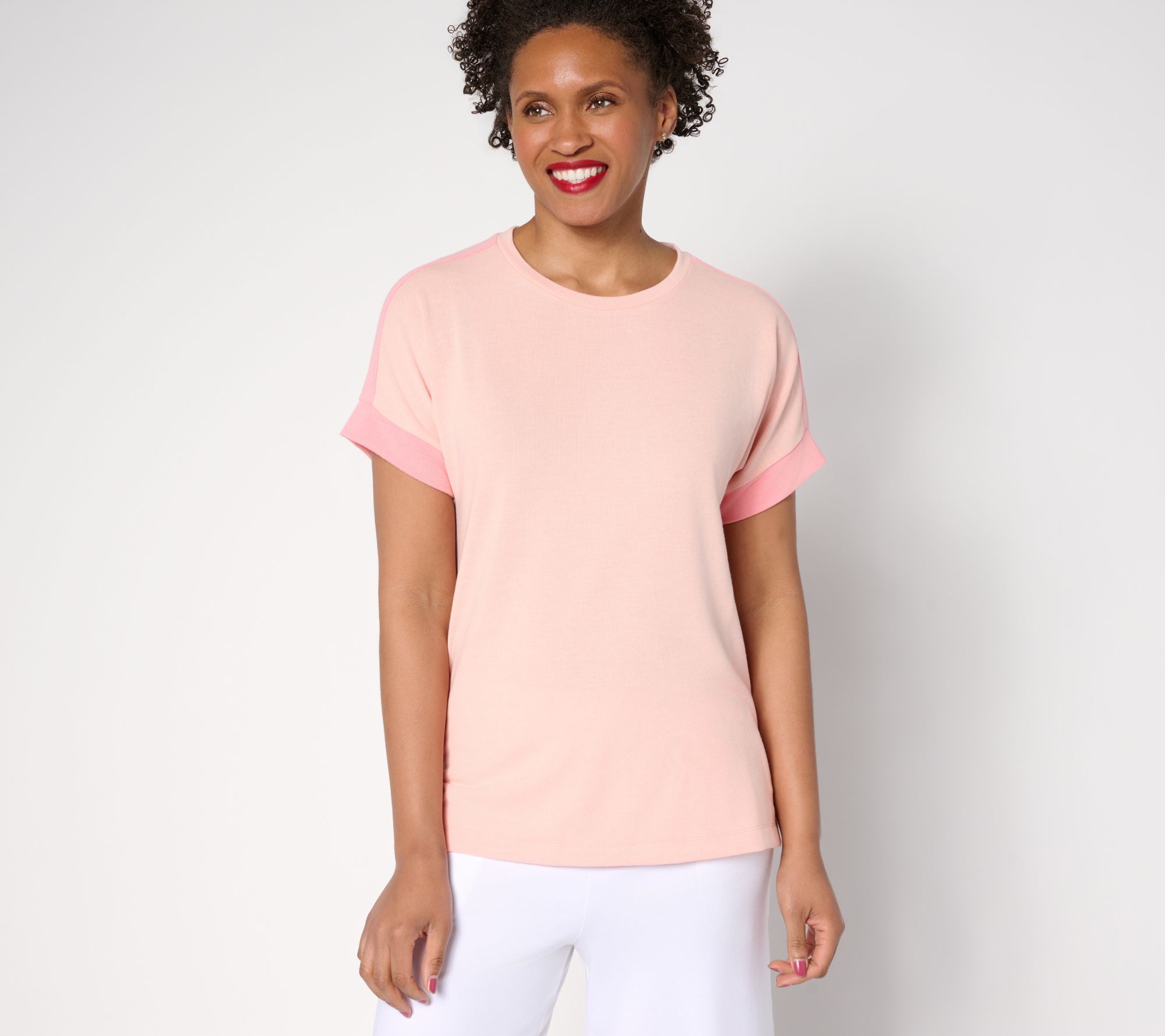 "As Is" Cuddl Duds Modern Jersey Colorblock Knit Tee