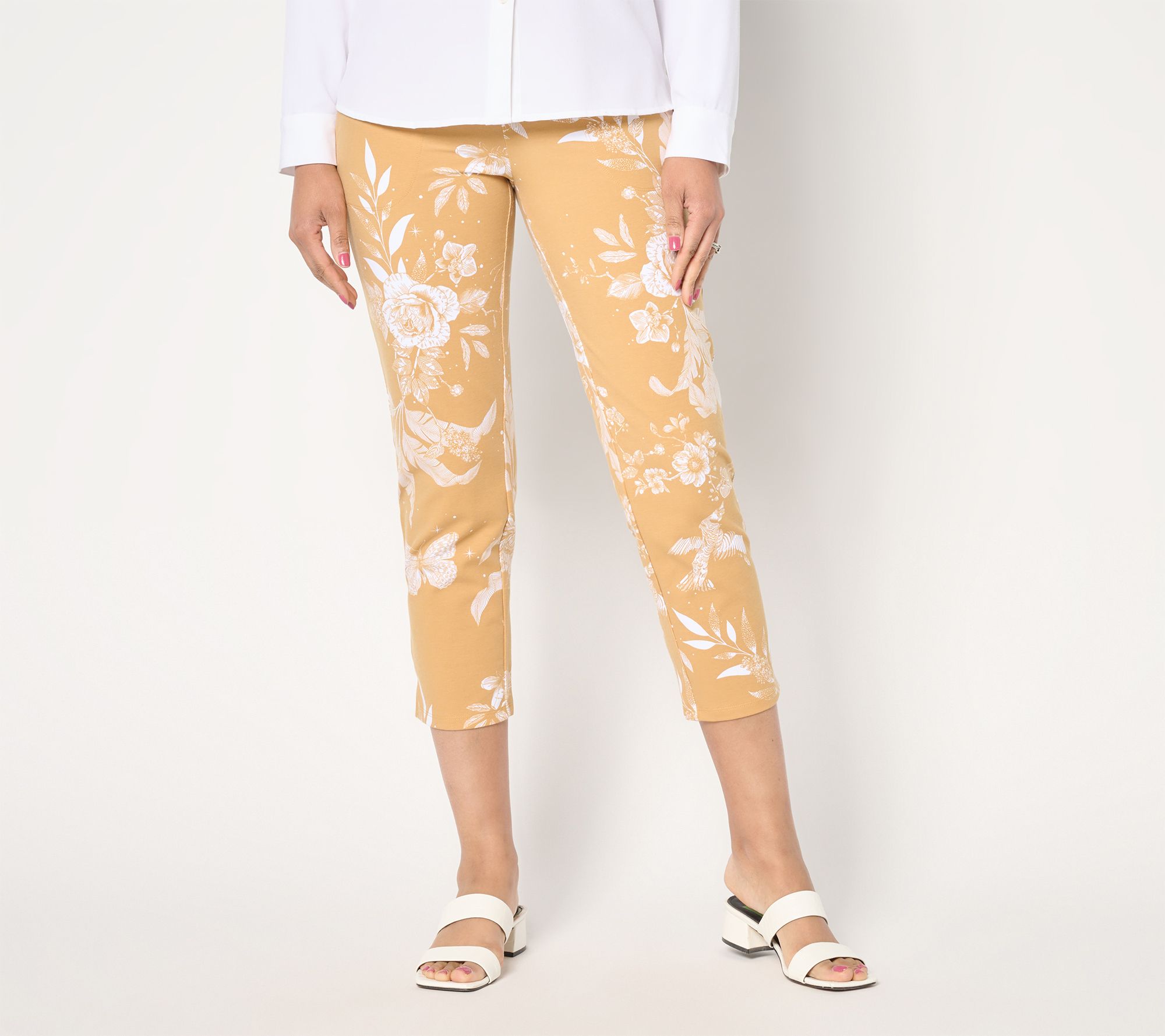 "As Is" Women with Control Tummy Control Petite Cotton Jersey Pants