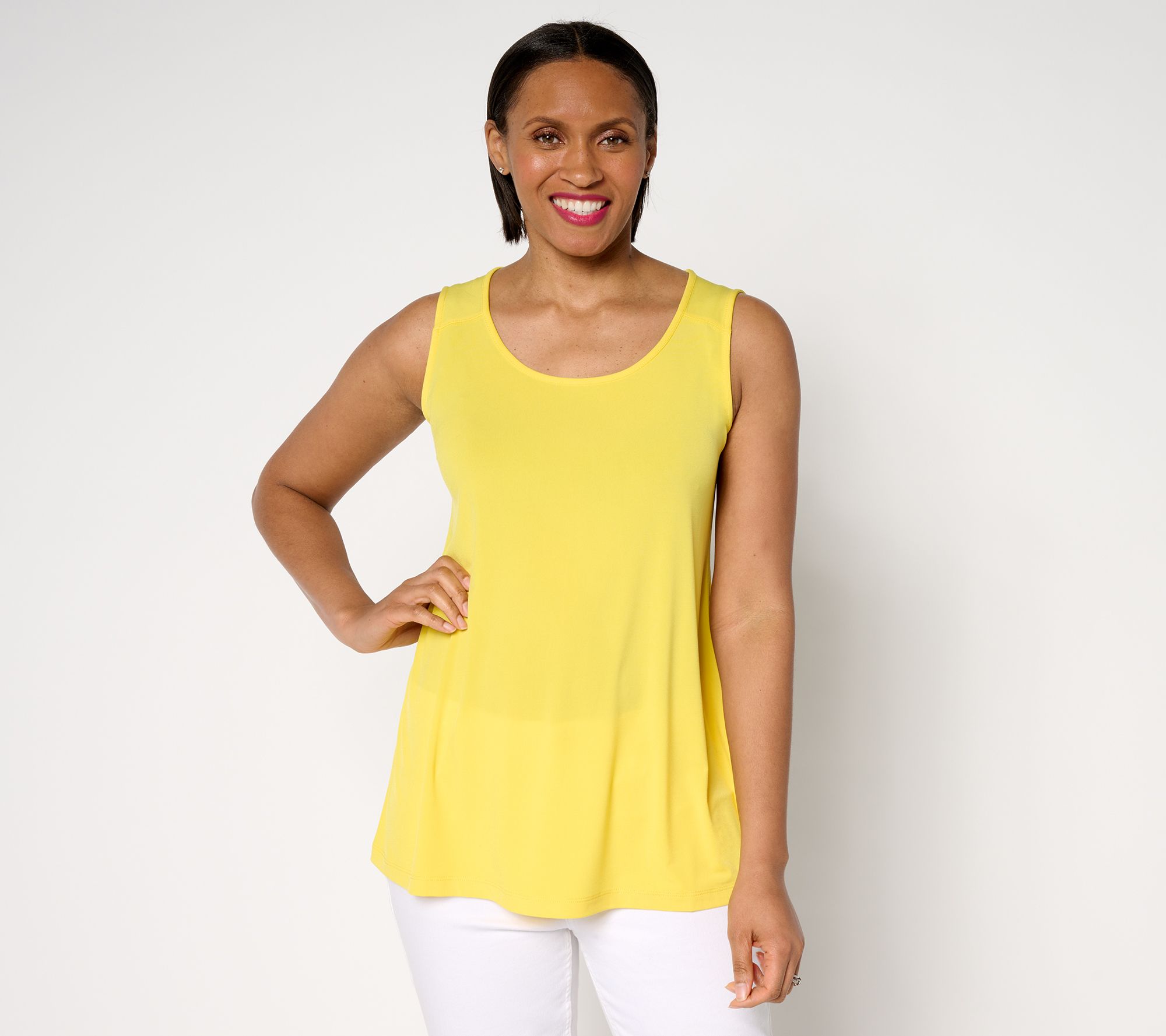 "As Is" Susan Graver Regular Modern Essentials LiquidKnit Tank