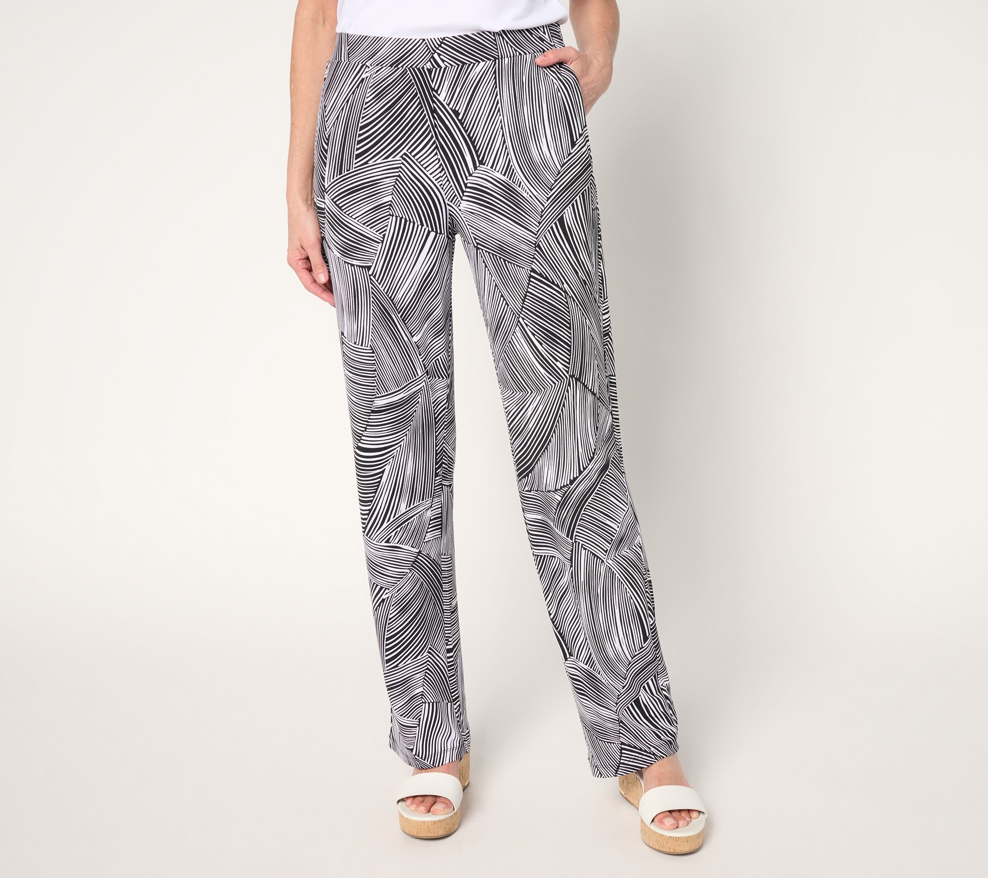 "As Is" Susan Graver Regular Printed Liquid Knit Sofia Pant
