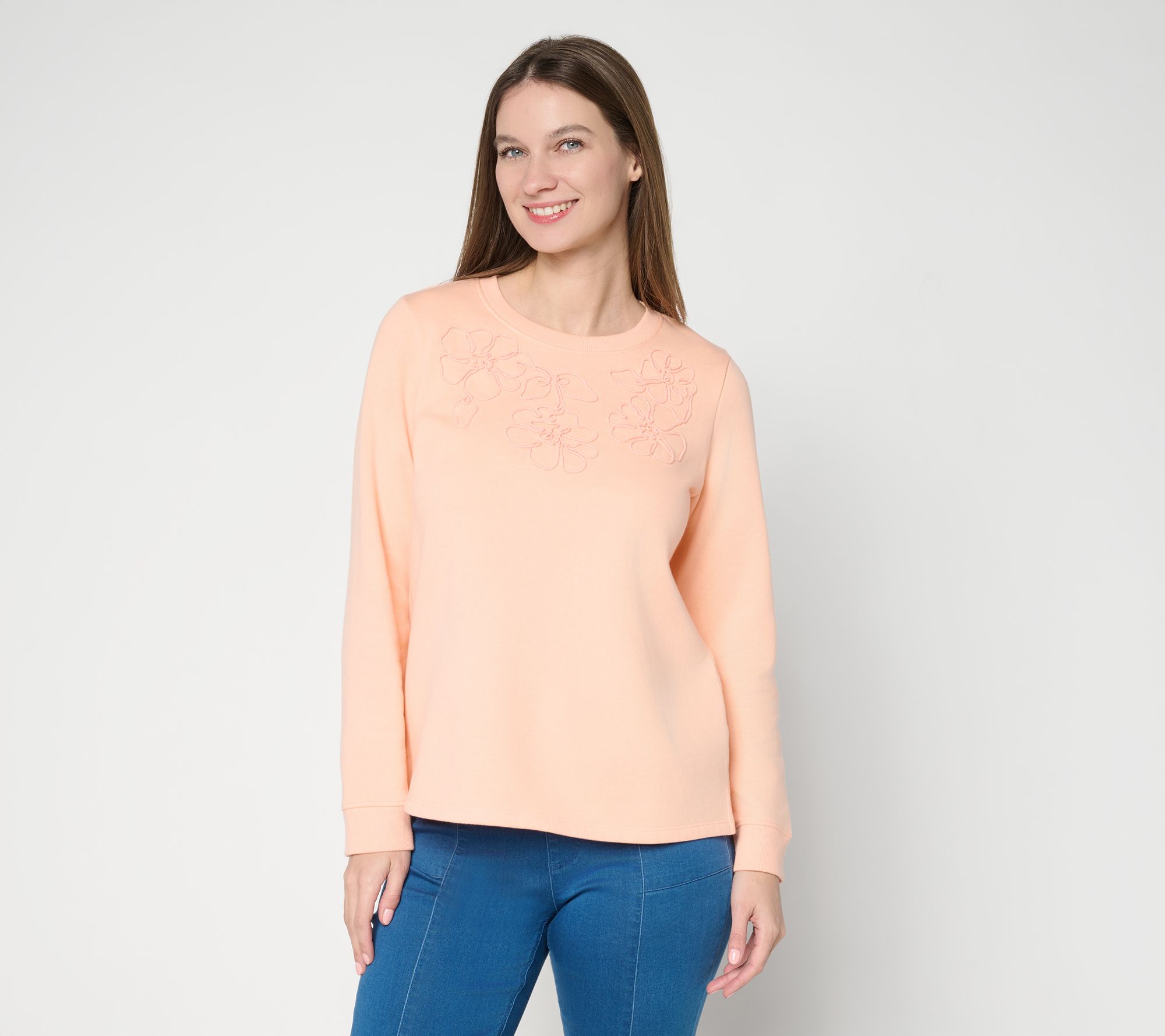 Susan Graver CloudSoft Fleece Sweashirt with Soutache