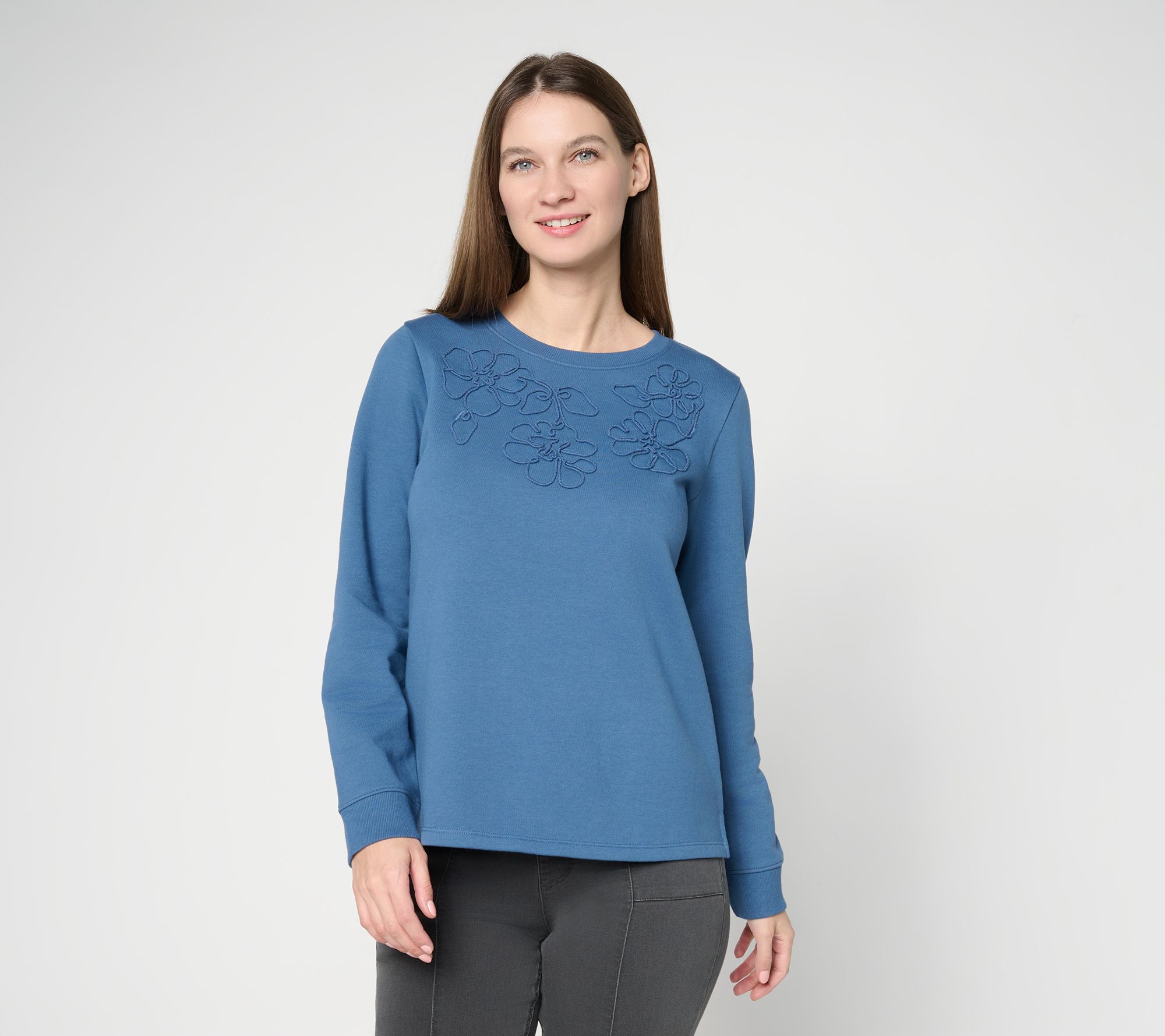 Susan Graver CloudSoft Fleece Sweashirt with Soutache