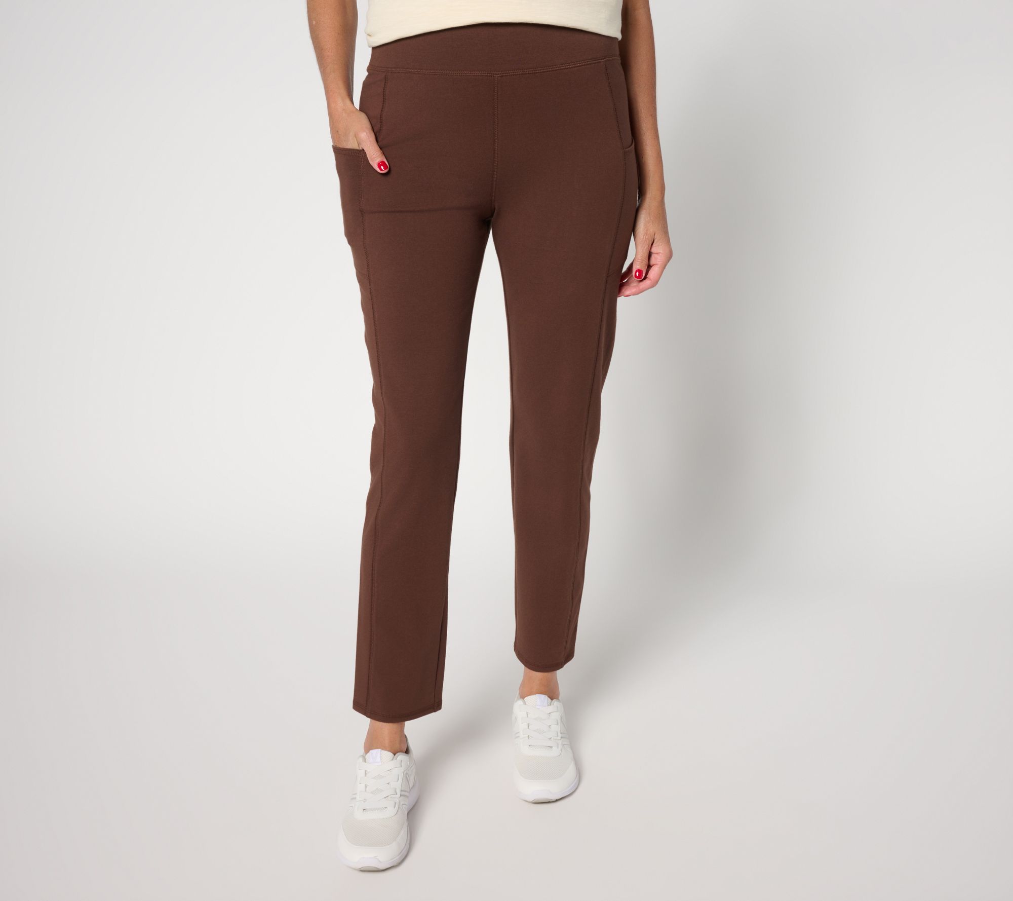 "As Is" Denim & Co. Active Tall Duo Stretch Slim Straight Ankle Pant