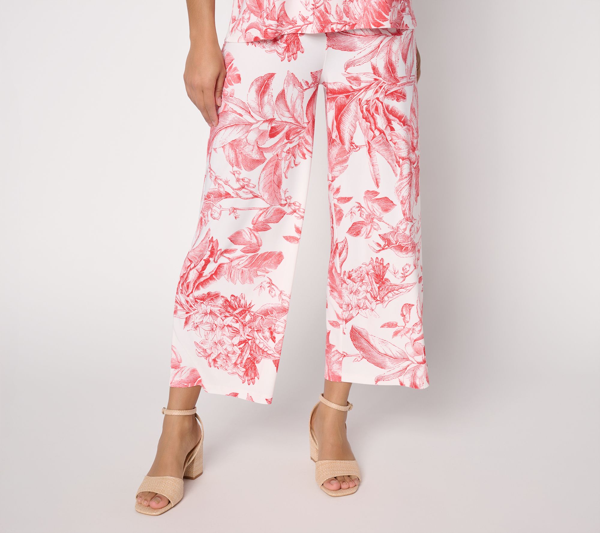 Dennis Basso Regular Printed Italia Knit Pull-On Crop Pant