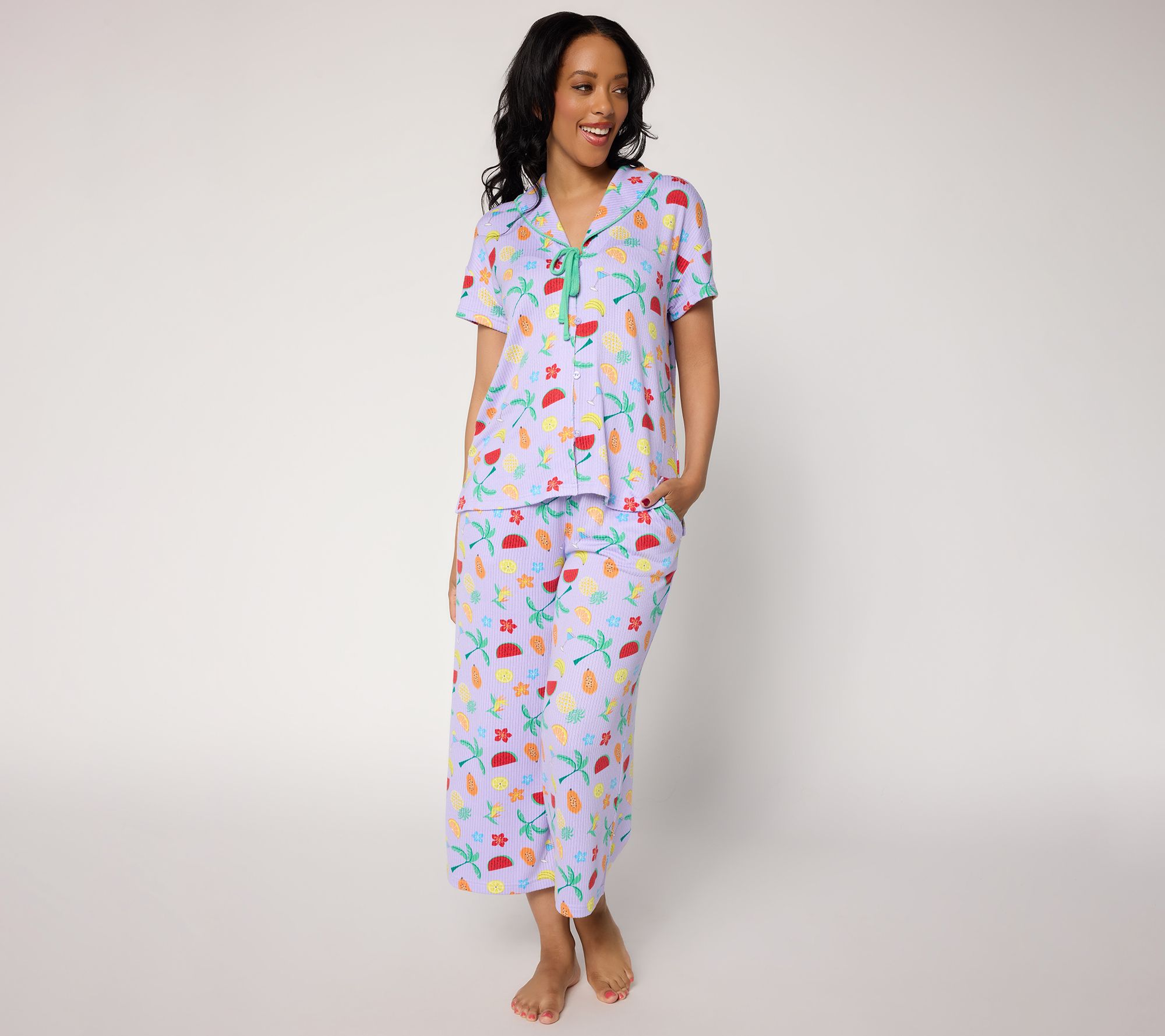 MUK LUKS Better with Bows Butterknit Rib Pajama Set