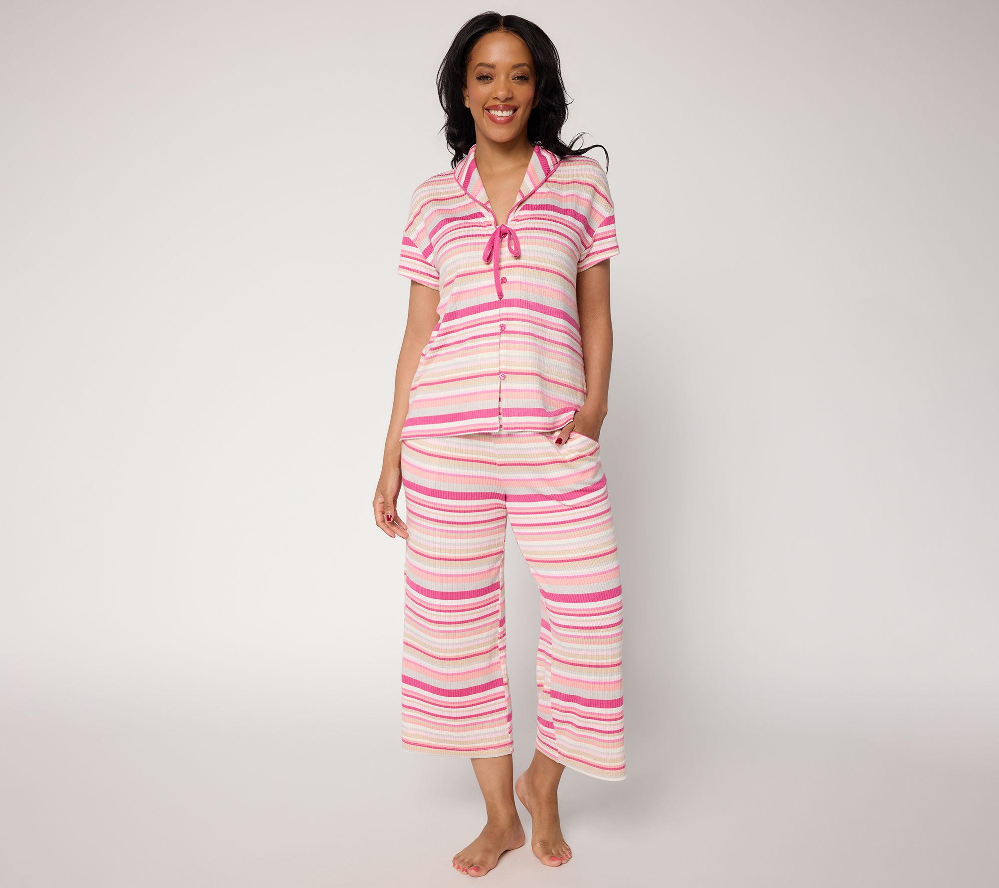 MUK LUKS Better with Bows Butterknit Rib Pajama Set