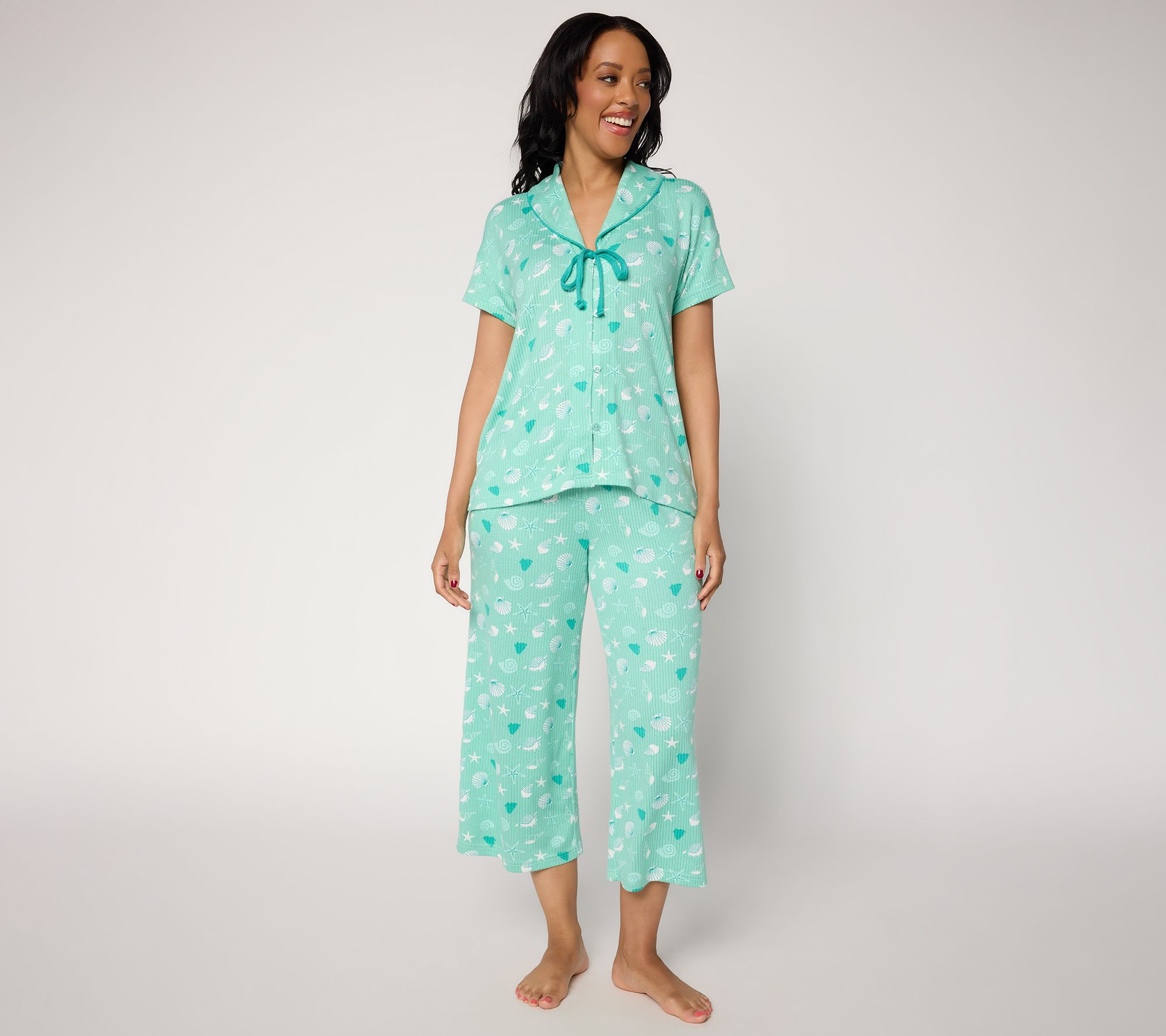 MUK LUKS Better with Bows Butterknit Rib Pajama Set