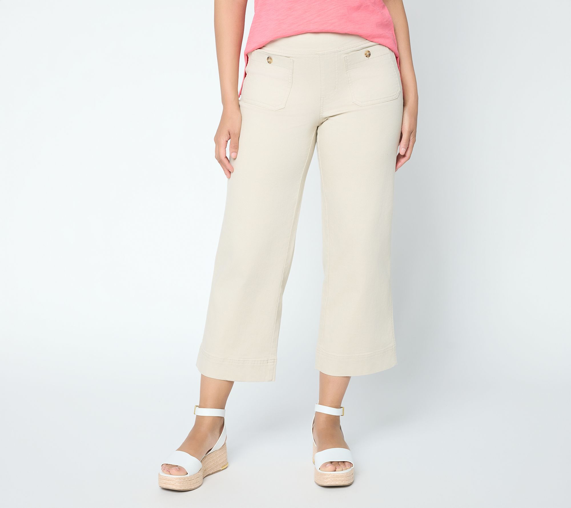 Belle by Kim Gravel Petite TripleLuxe Twill Patch Pocket Jean