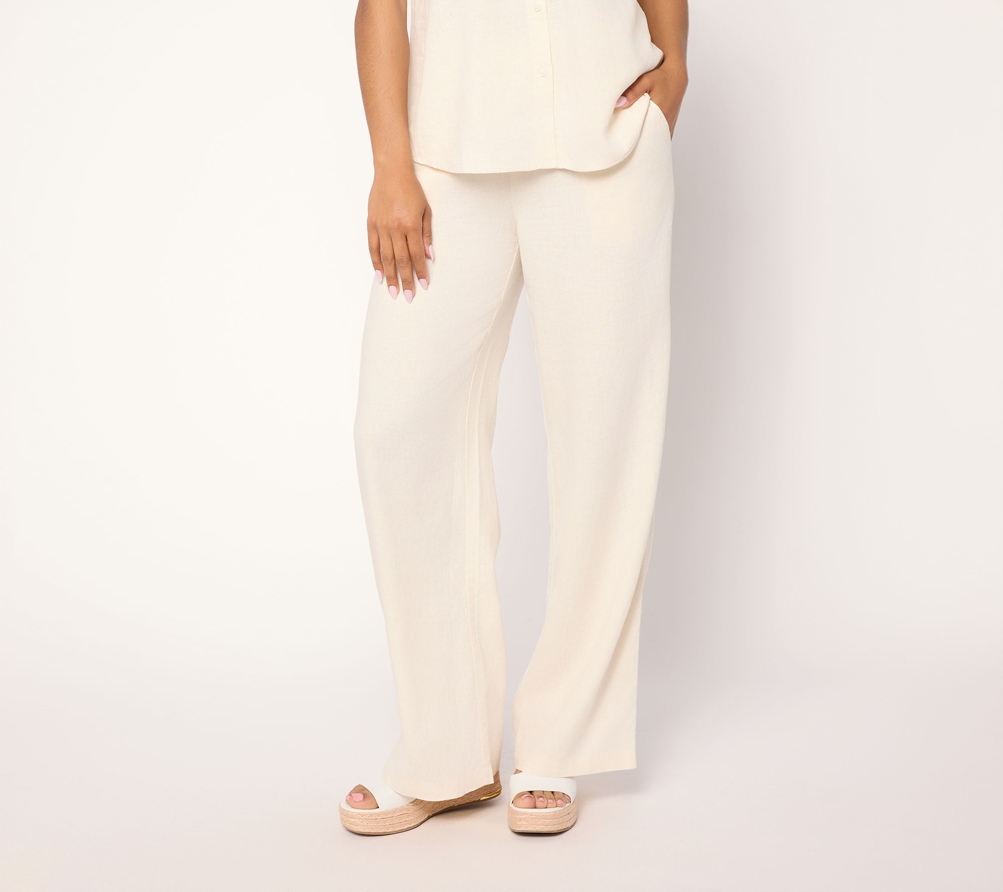 Peace Love World Boheme Regular Linen Full Length Wide Leg Pants