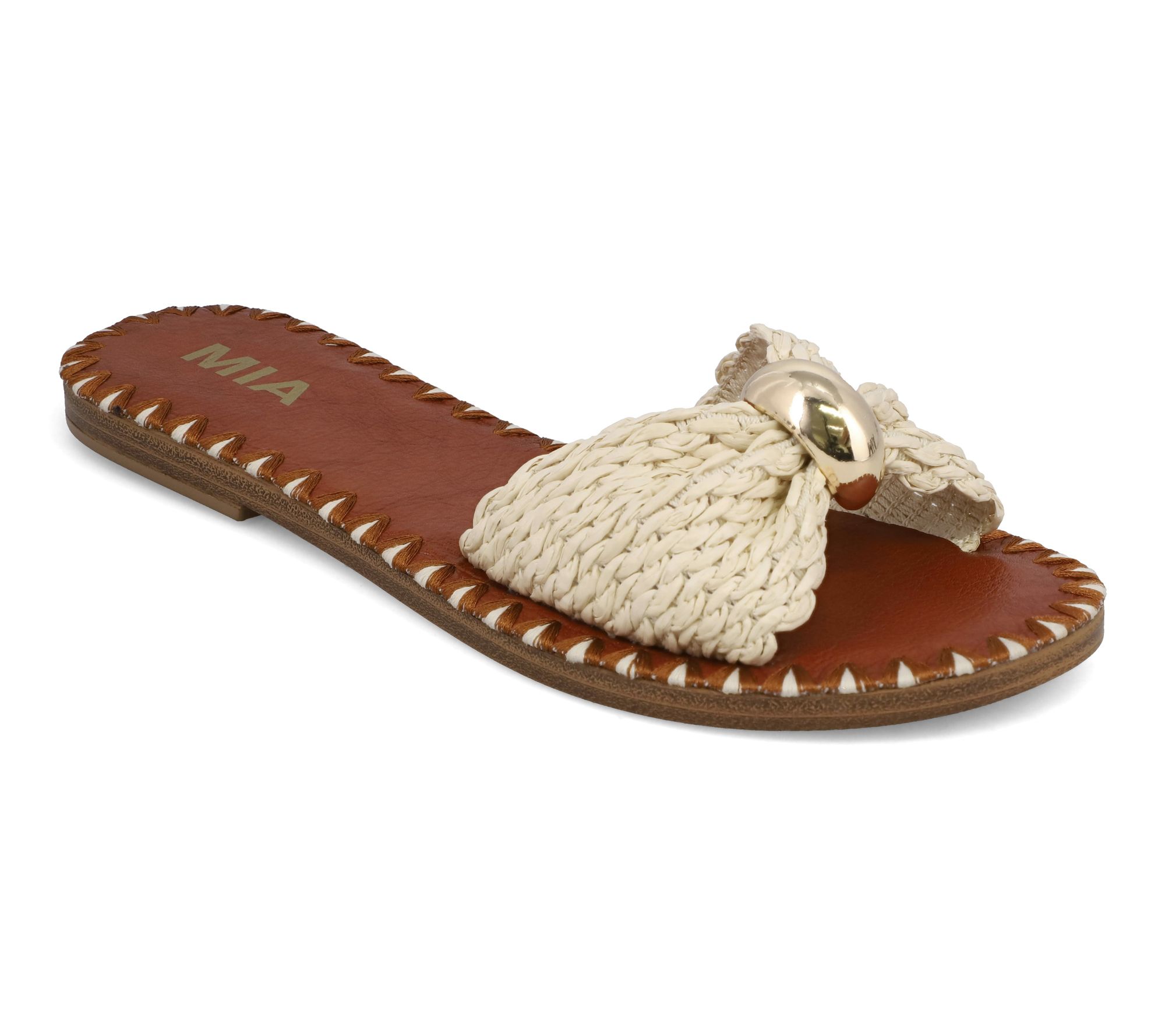 MIA Braided Bow Slide Sandals - Vanida