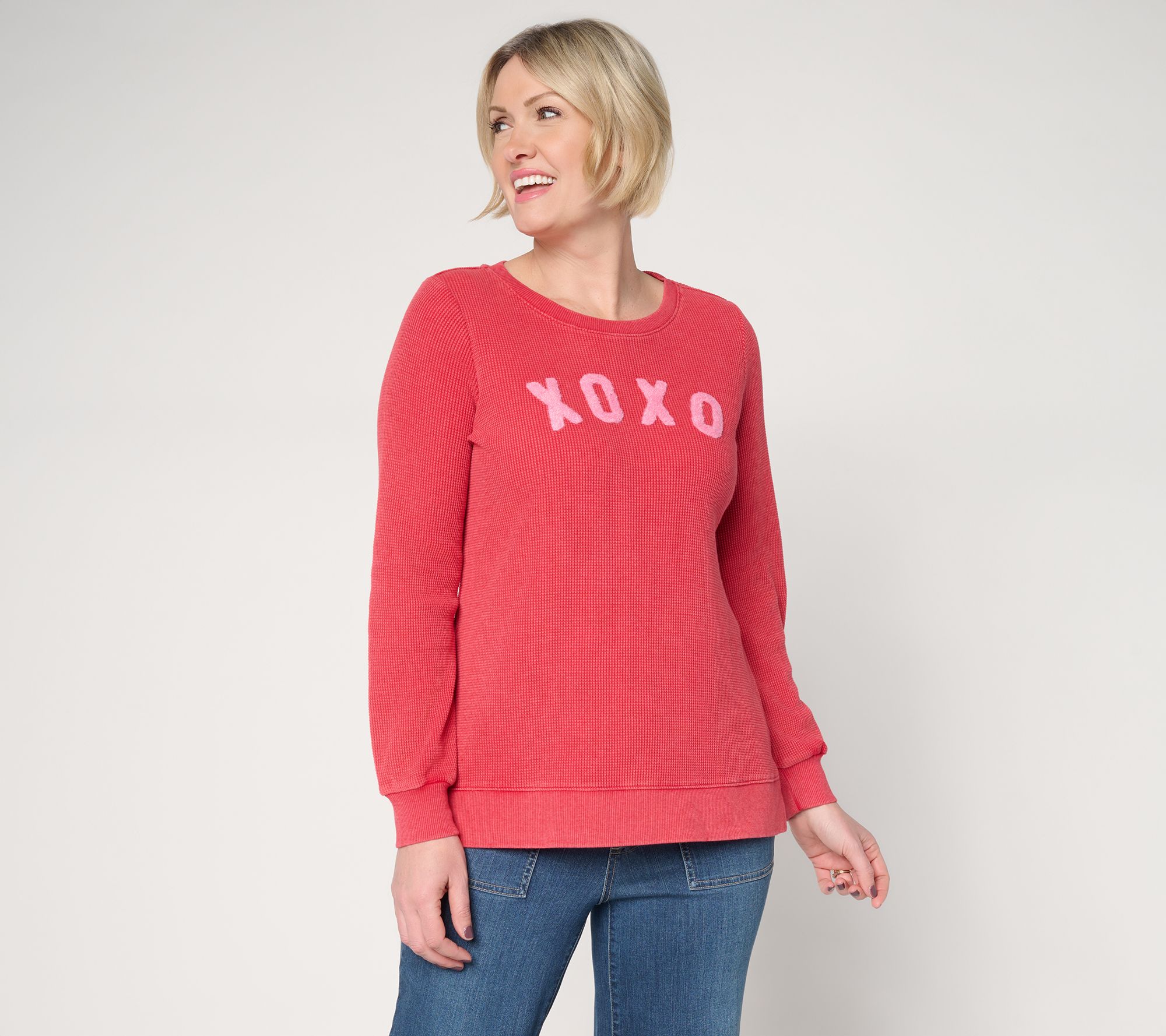 "As Is" Belle by Kim Gravel Snow Washed Waffle True Love Top