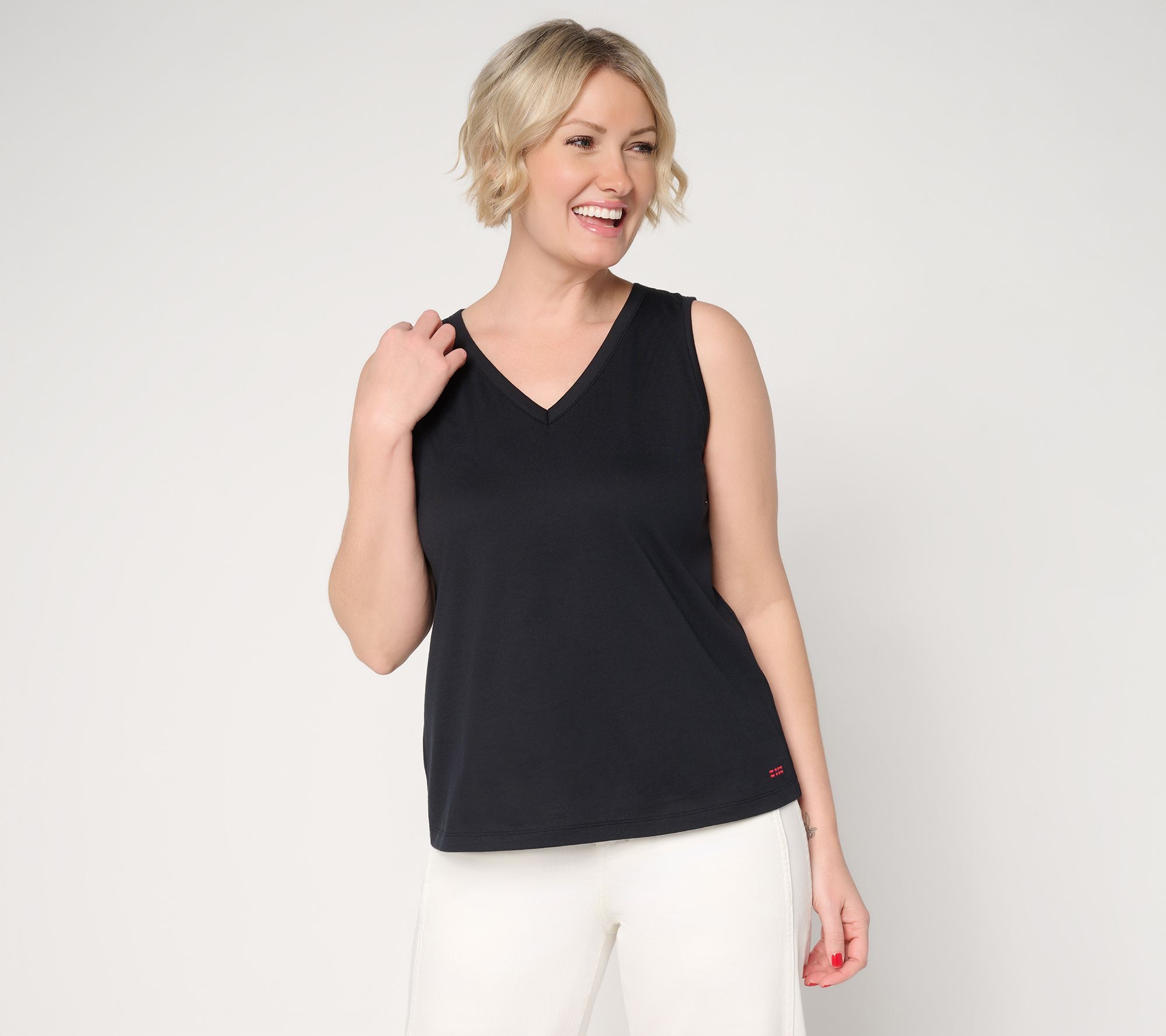 "As Is" Peace Love World 100% Cotton Knit V-Neck Tank