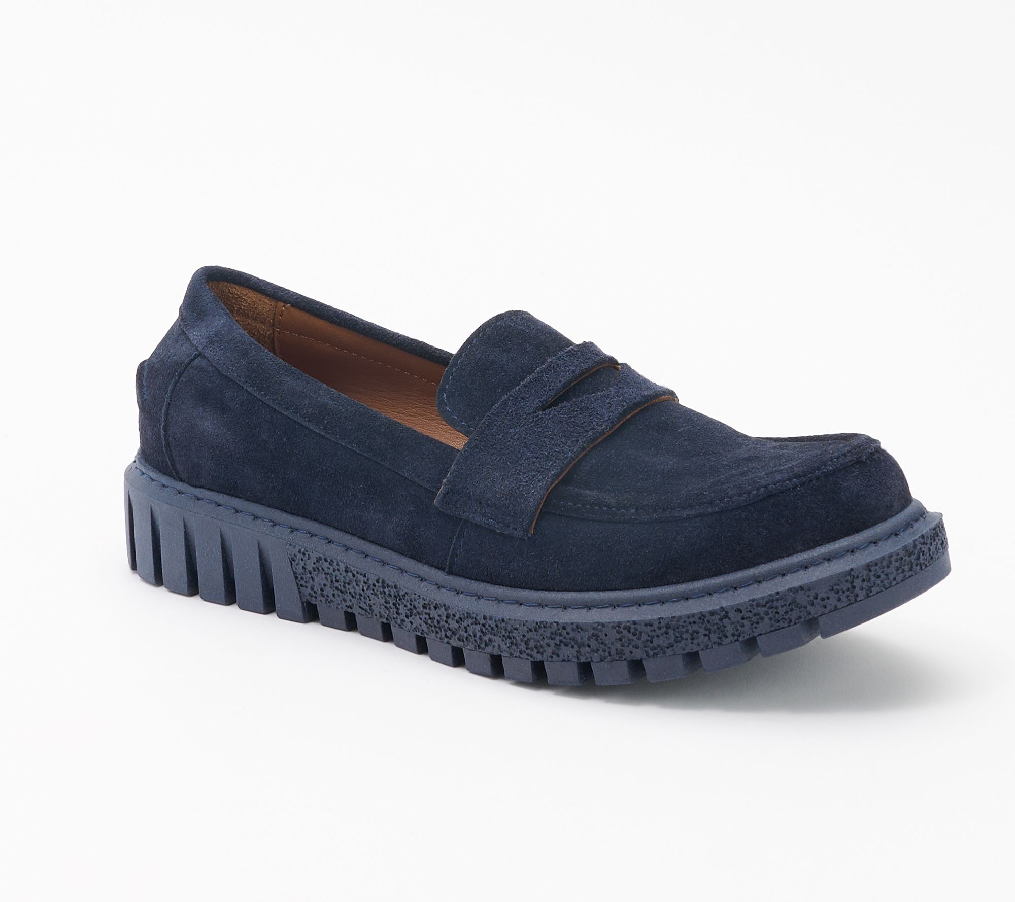 Miz Mooz Suede Lug Sole Penny Loafers - Morelia