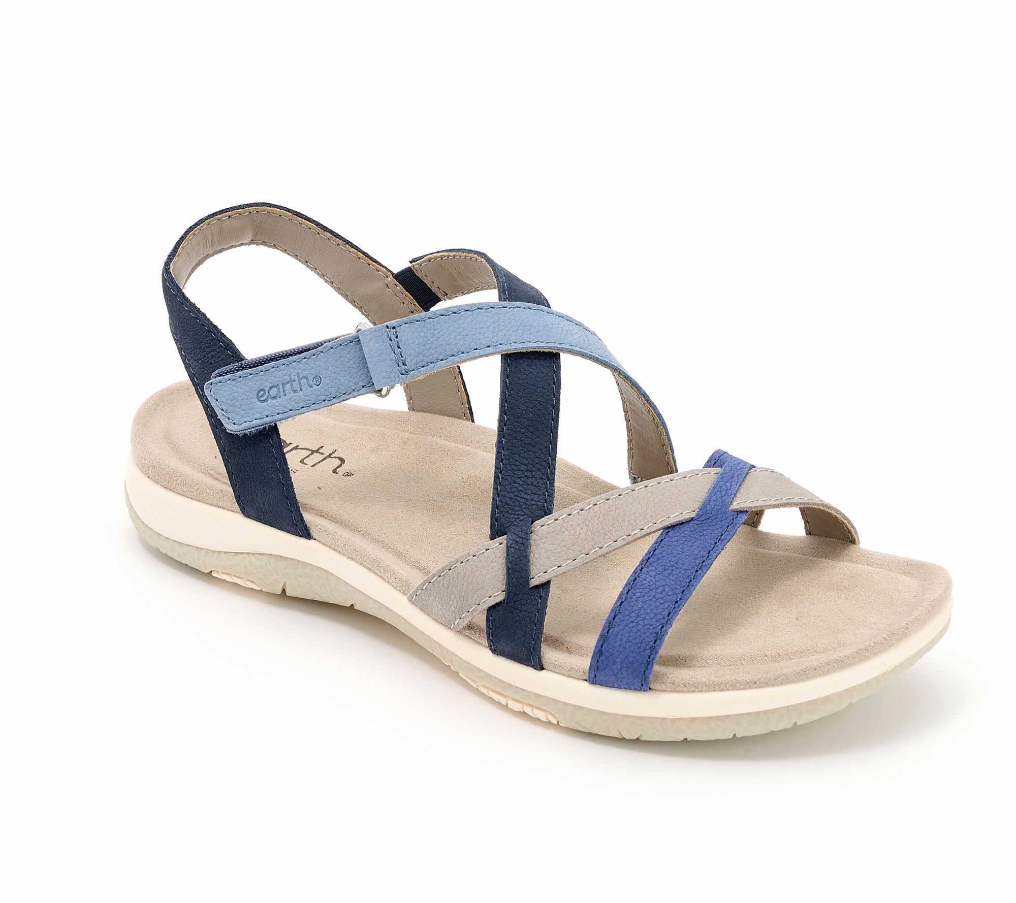 Earth Leather Strappy Adjustable Sandals-Sterlin
