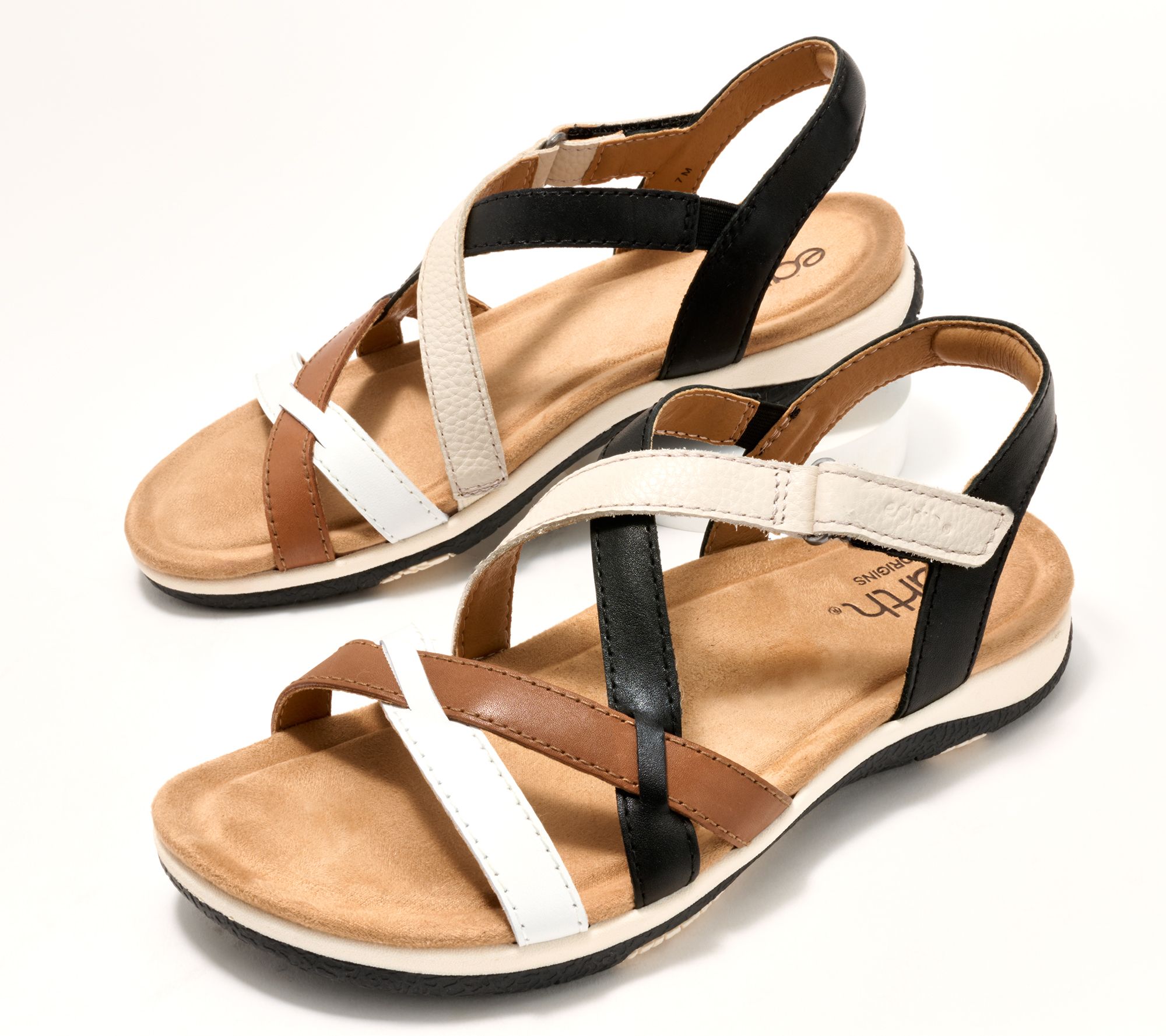 Earth Leather Strappy Adjustable Sandals-Sterlin