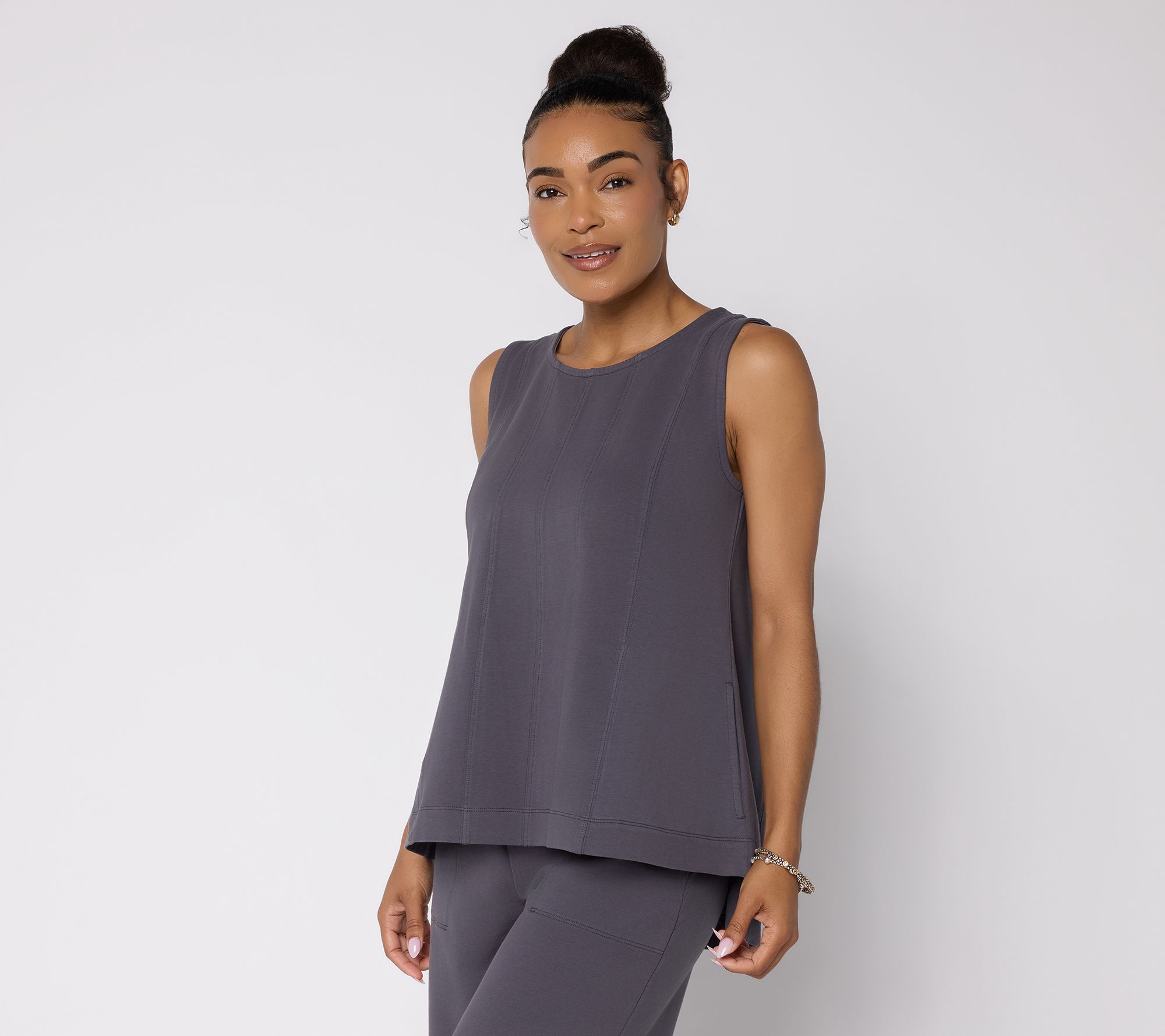 "As Is" LOGO Lounge by Lori Goldstein Sleeveless Top w/Seam Detail