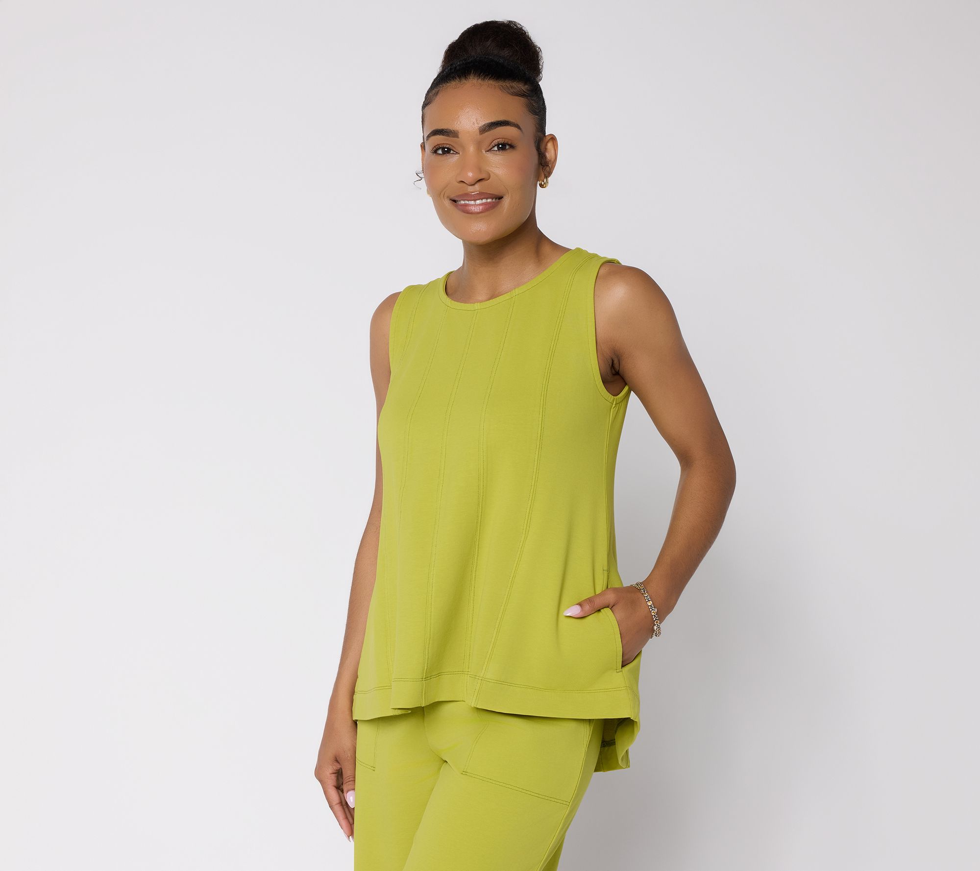 "As Is" LOGO Lounge by Lori Goldstein Sleeveless Top w/Seam Detail
