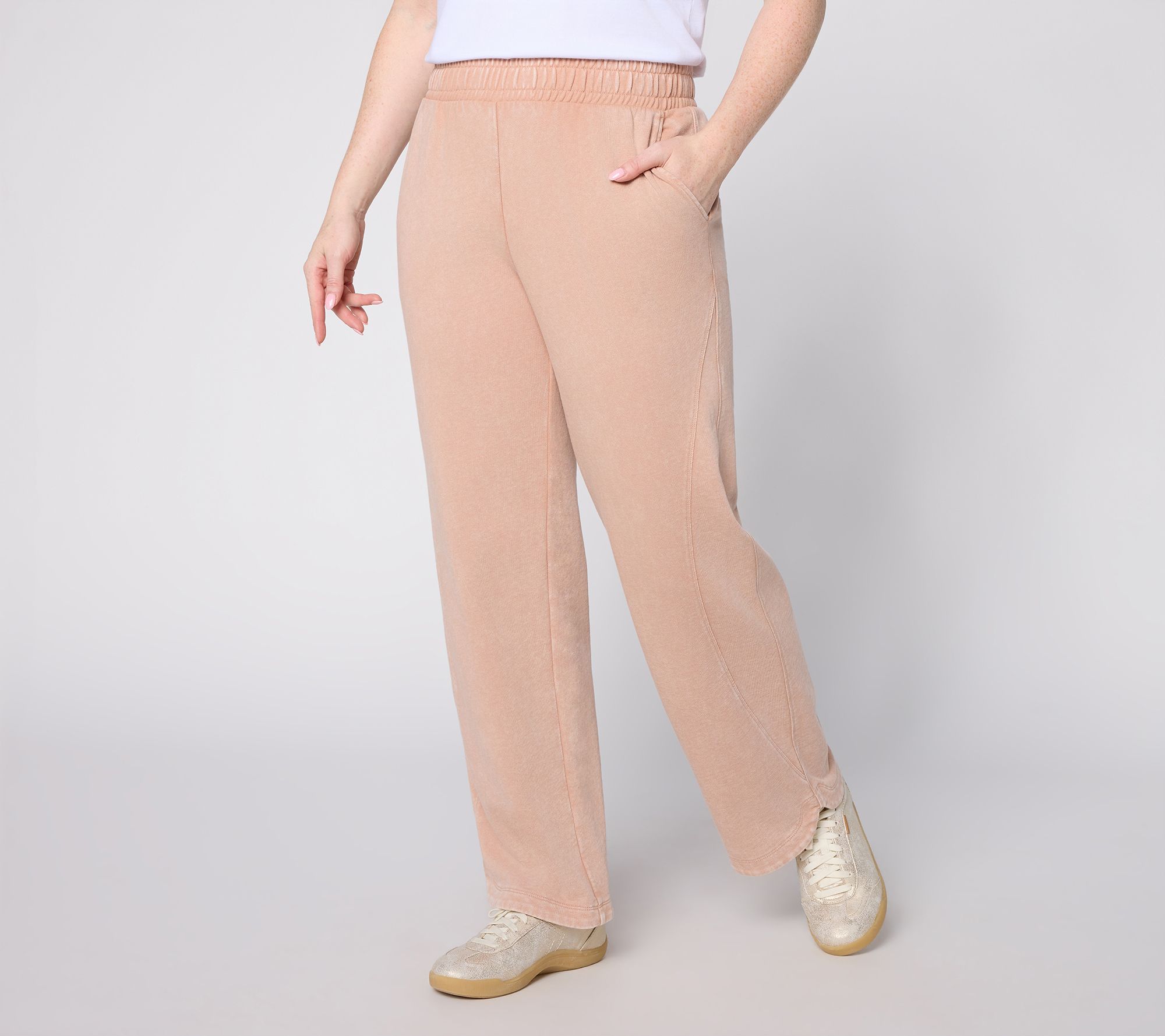 As Is AnyBody Reg Washed French Terry Seamed Straight Leg