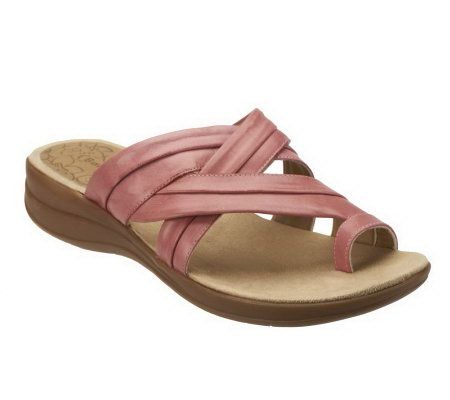 BareTraps Jemmie Leather Toe Loop Sandals - QVC.com