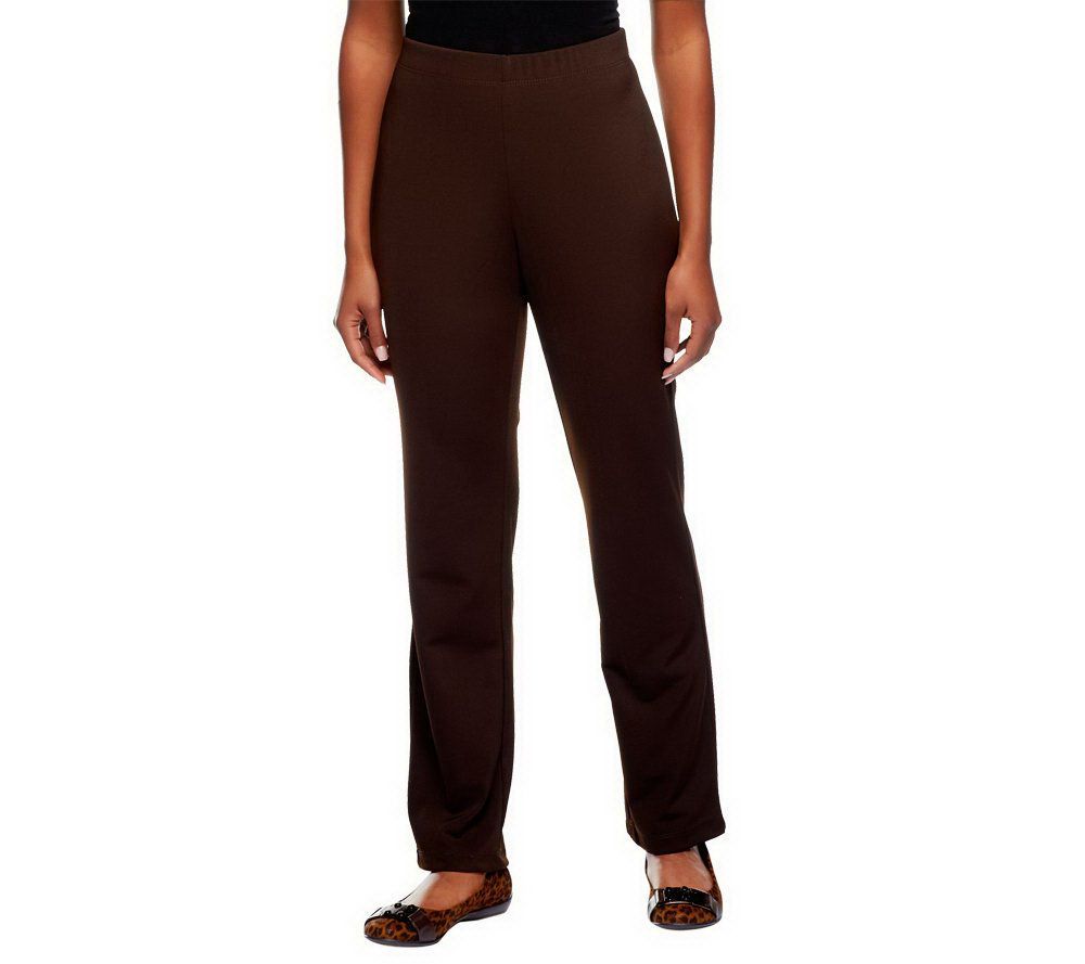"As Is" Susan Graver Milano Knit Petite Straight Leg Pull-on Pants