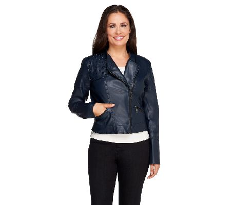SA by Seth Aaron Faux Leather Jacket with Stud Detail - Page 1 — QVC.com
