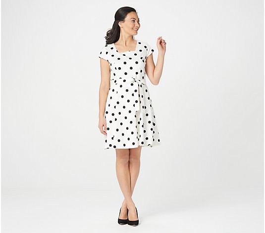 Isaac Mizrahi Live! Special Edition Polka Dot Fit & Flare Woven Dress