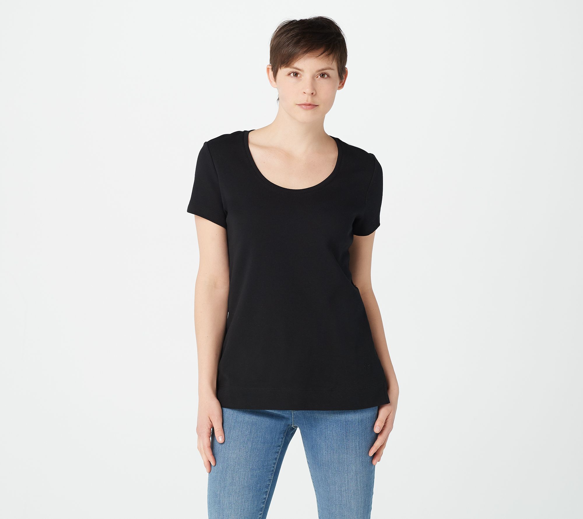 Isaac Mizrahi Live! Essentials Scoop Neck T-Shirt