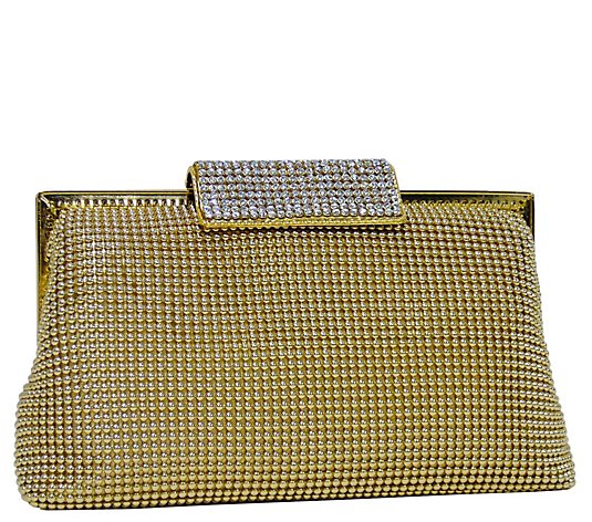 Whiting & Davis Crystal-Clasp Clutch