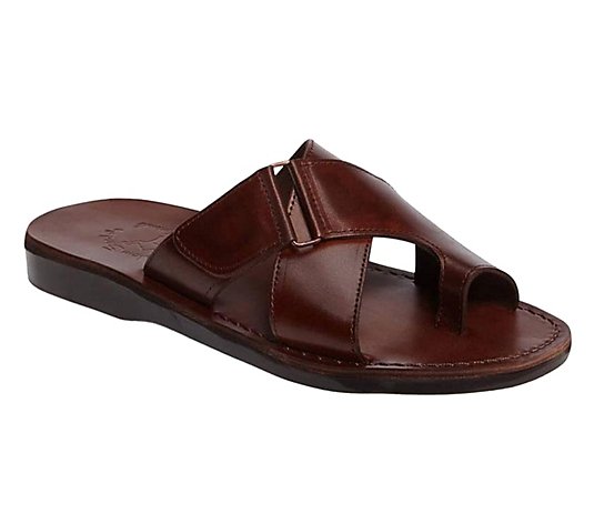 Jerusalem Sandals Men's Leather Slide Sandals -Asher