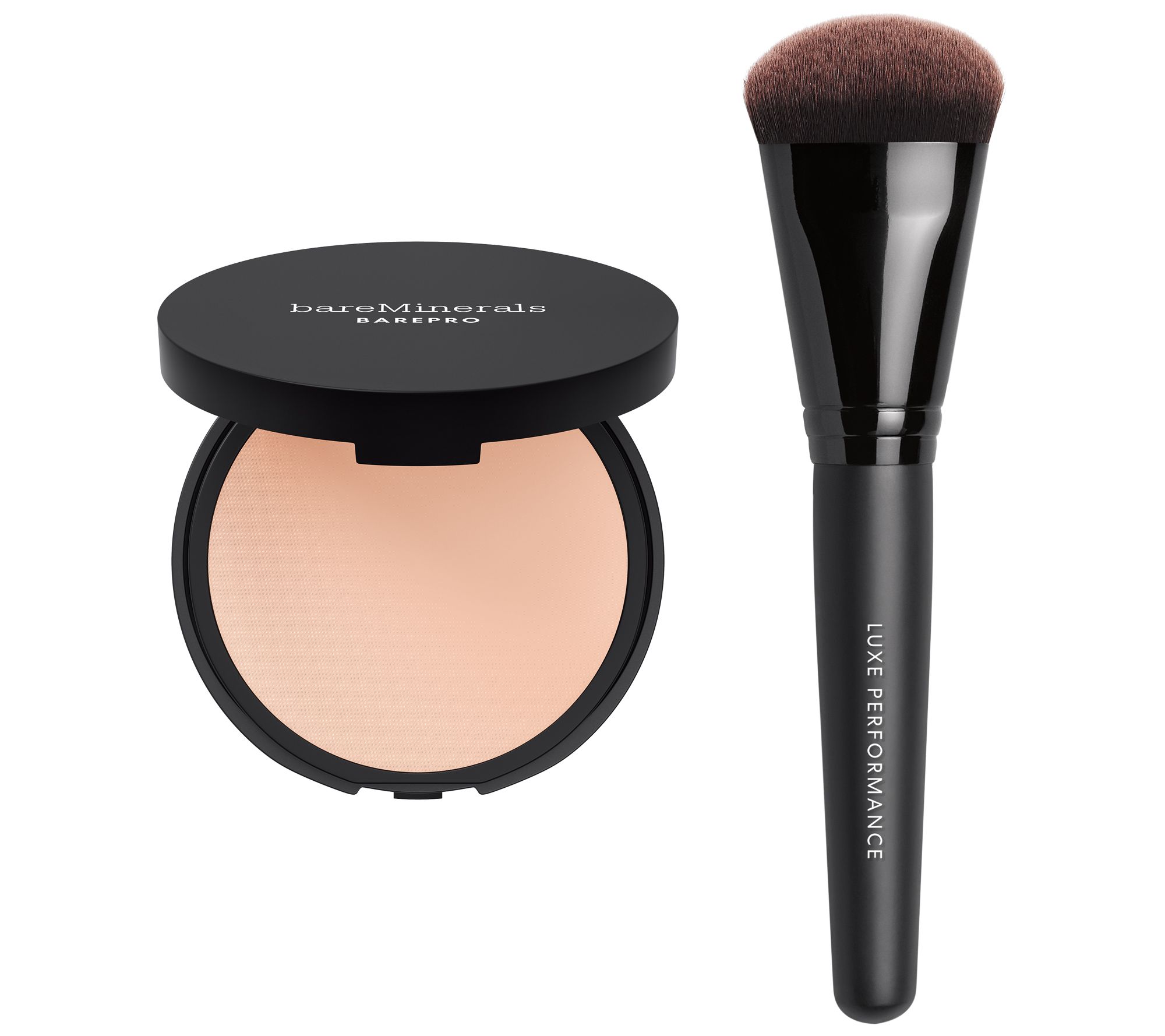 barePRO 16-Hr Powder Foundation with Luxe Face Brush - QVC.com