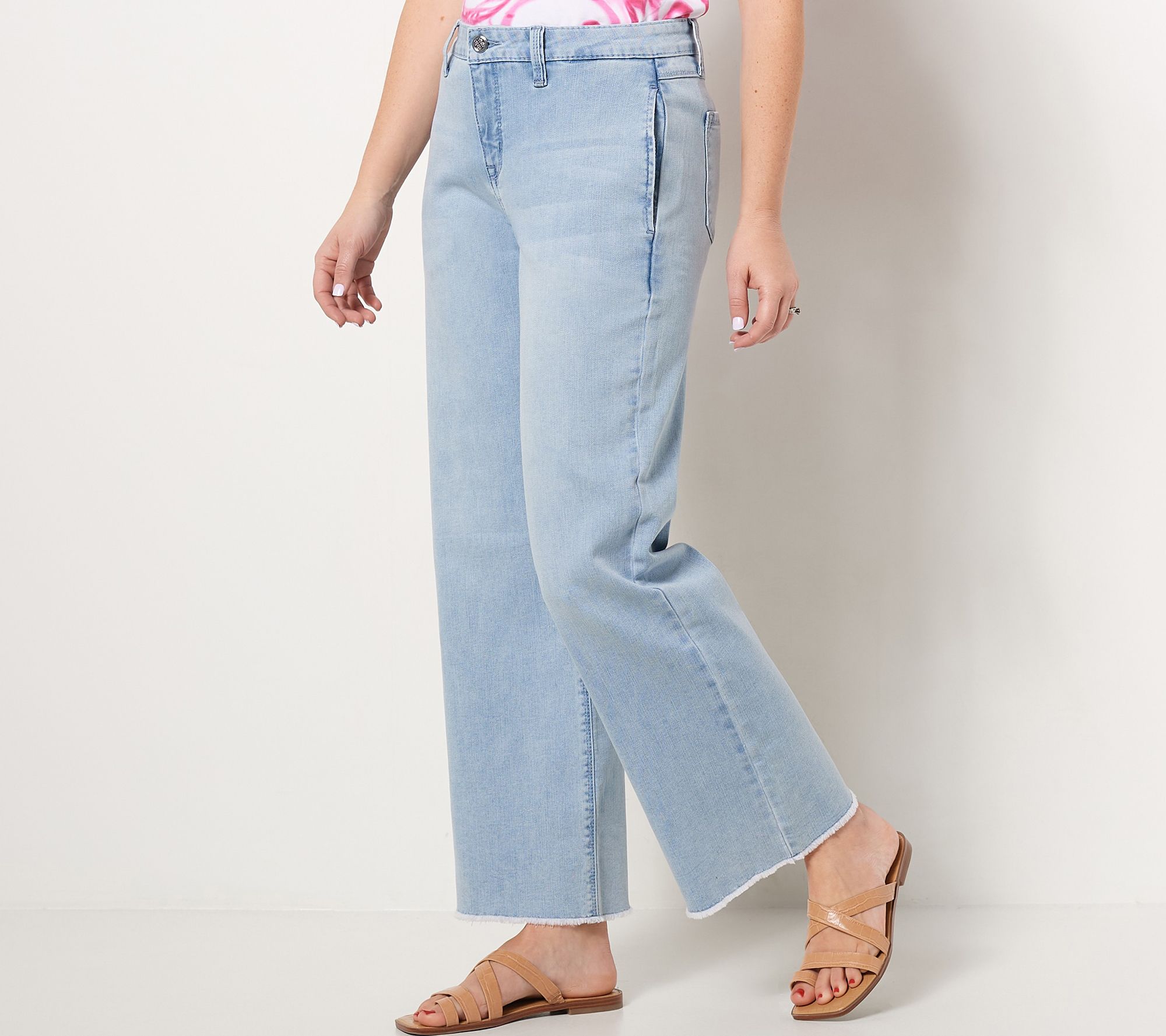 Laurie Felt Petite Daisy Denim Wide-Leg Jeans - QVC.com