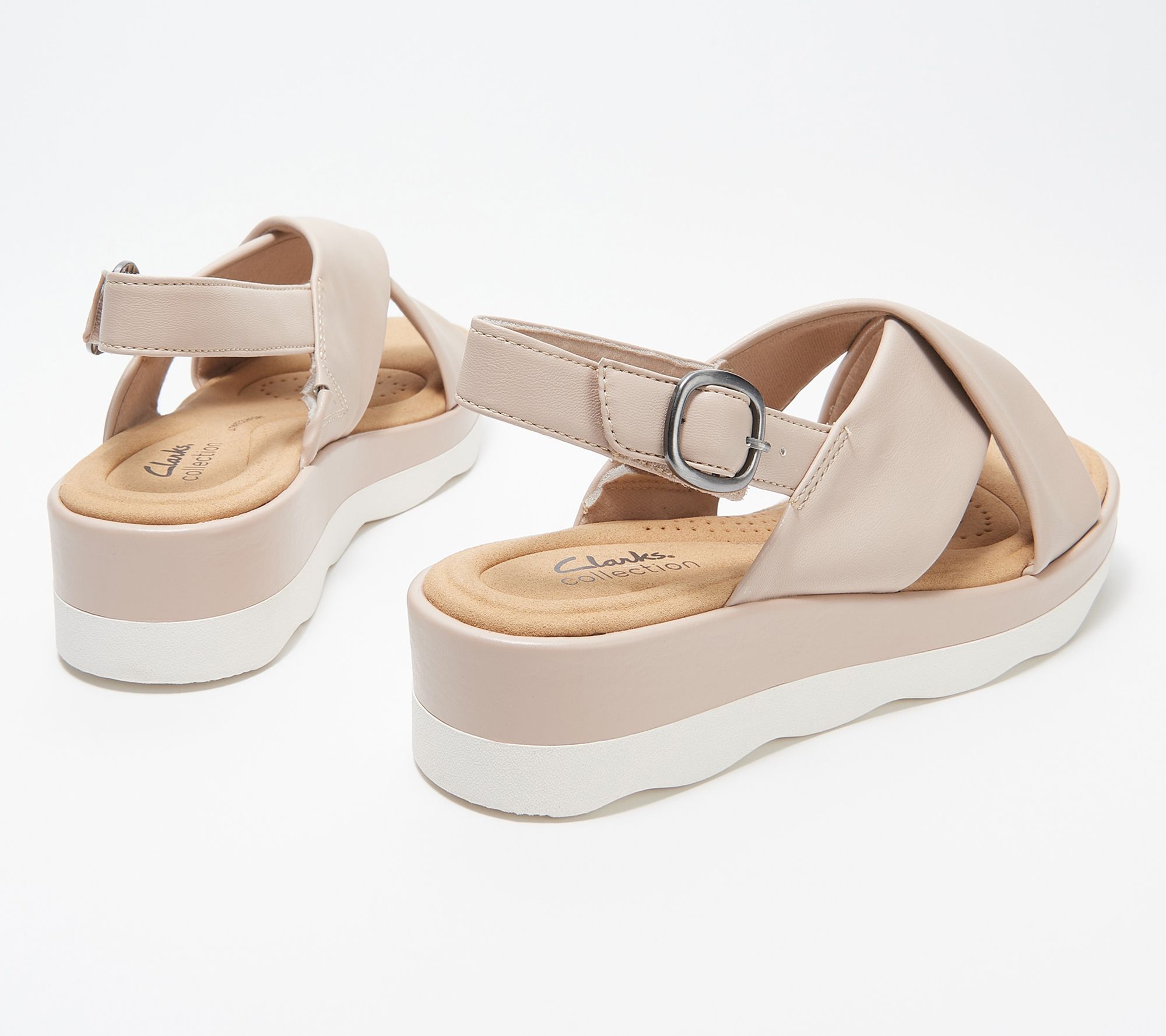 Clarks Collection Cross Band Wedges - Clara Cove - QVC.com