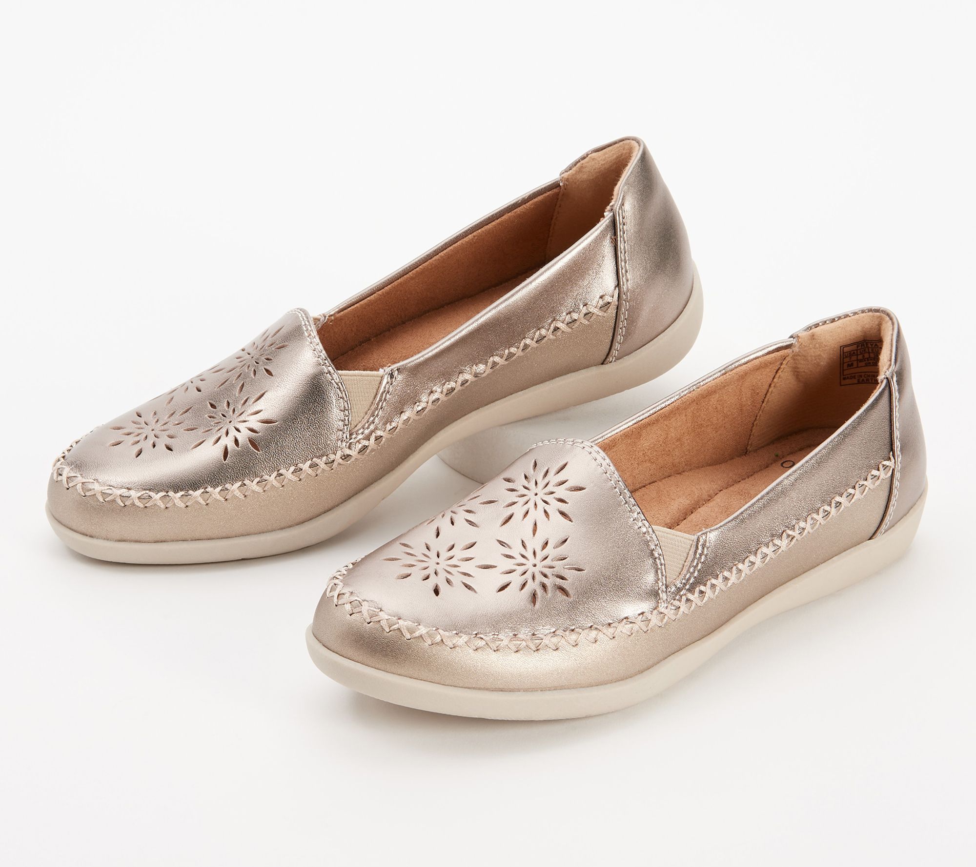 Earth Origins Leather Whipstitch Slip-Ons - Freya