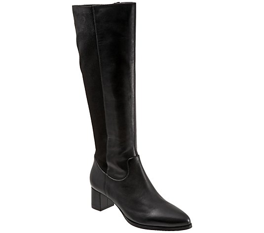 Trotters Side-Zip Leather Tall Dress Boots - Kirby
