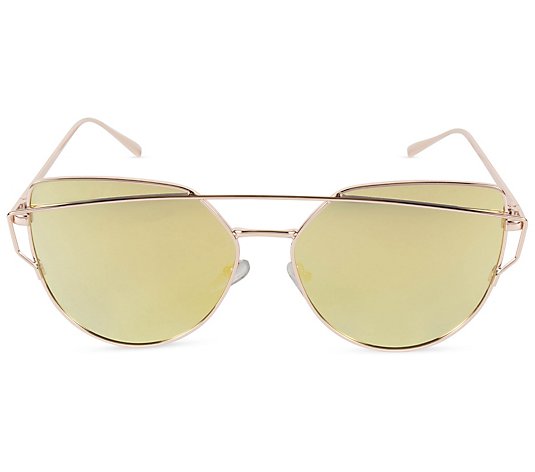 Tickled Pink Cat Eye Sunglasses with Gold Frame