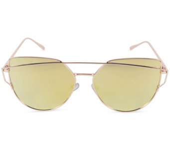 Tickled Pink Cat Eye Sunglasses with Gold Frame