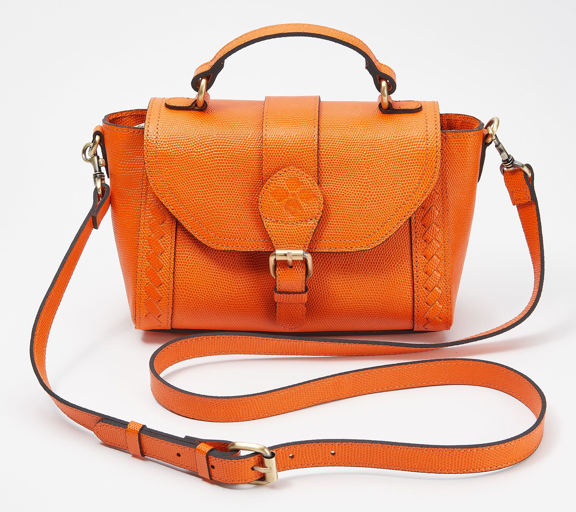 Patricia Nash Leather Fairford Satchel with Crossbody 