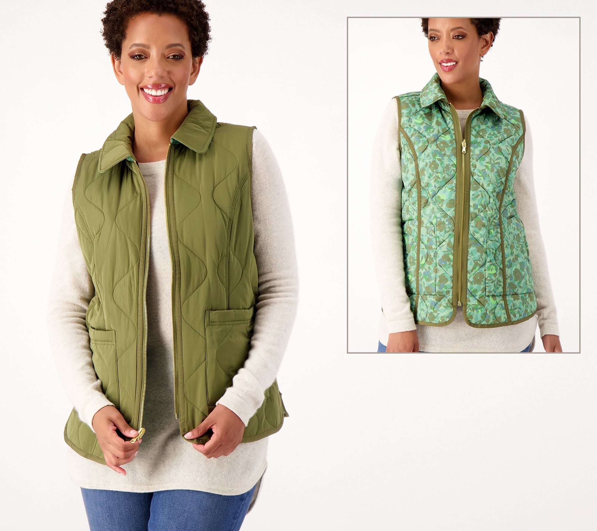 "As Is" Isaac Mizrahi Live! Reversible Vest