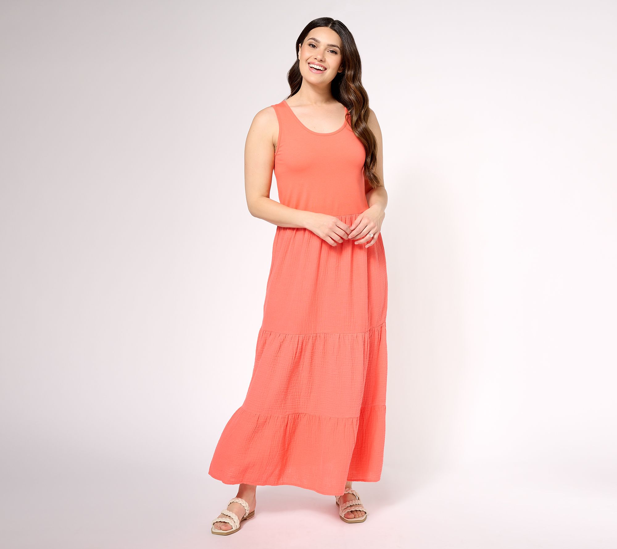 Cuddl Duds Flexwear Paneled Maxi Dress Petite - QVC UK