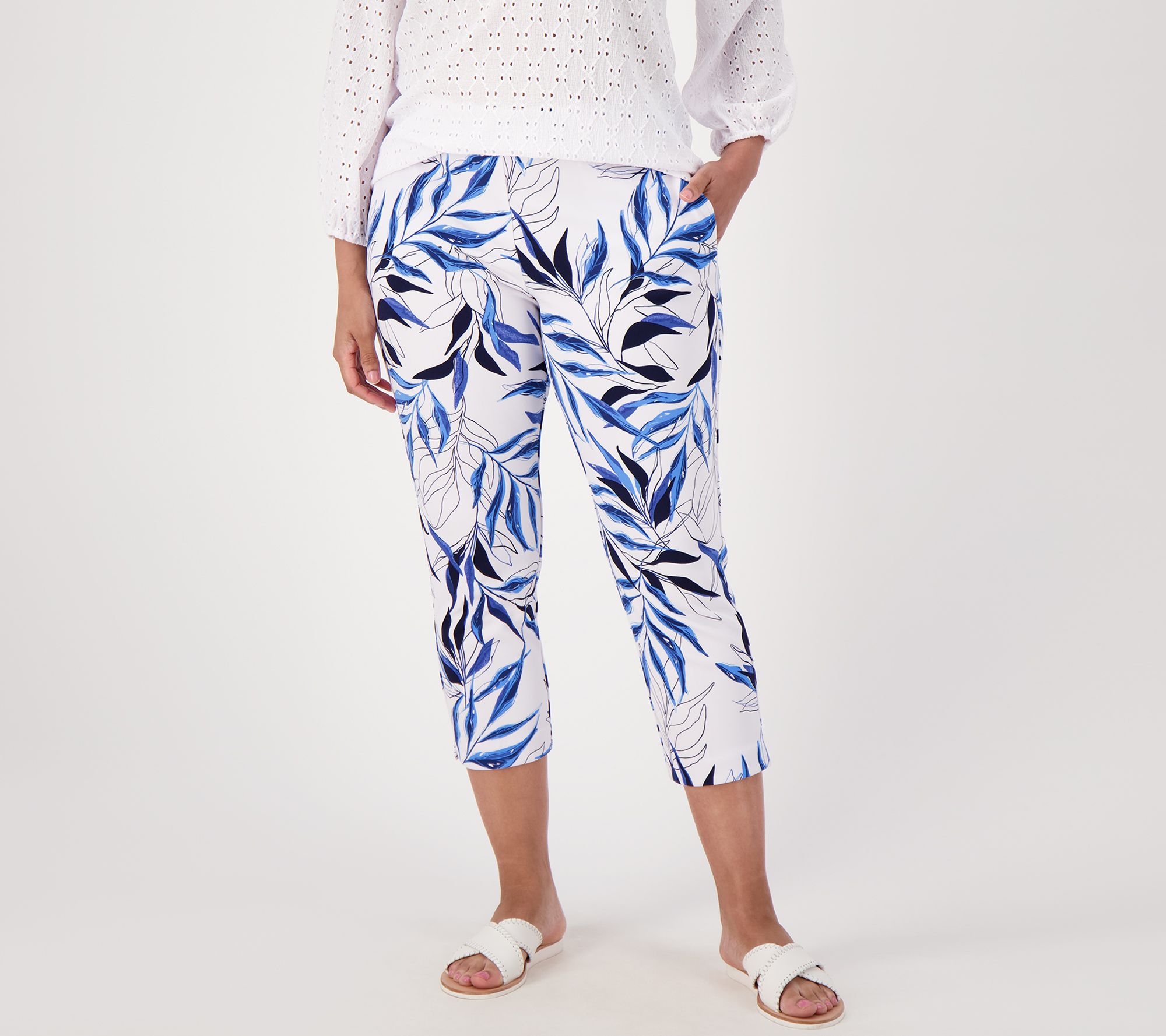 "As Is" GRAVER Susan Graver Petite LK Fusion Ava Slim Crop Pants