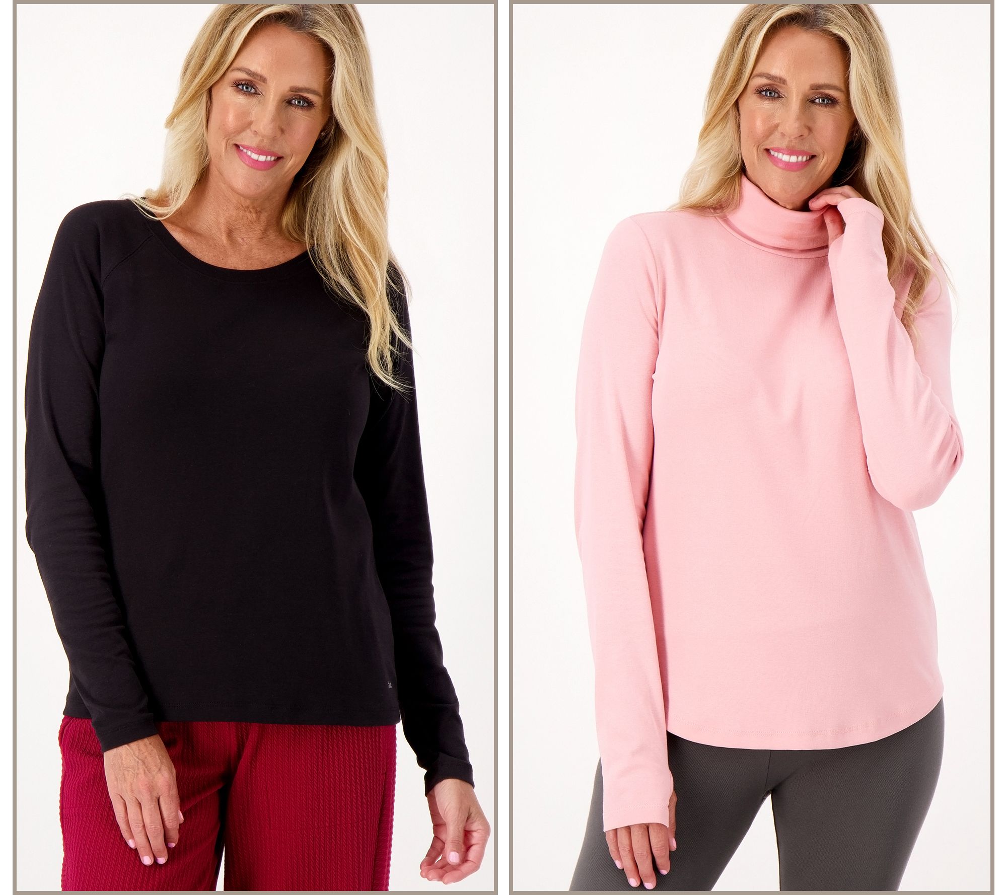 "As Is" zuda 2Pack Turtleneck and Scoop Neck Tops