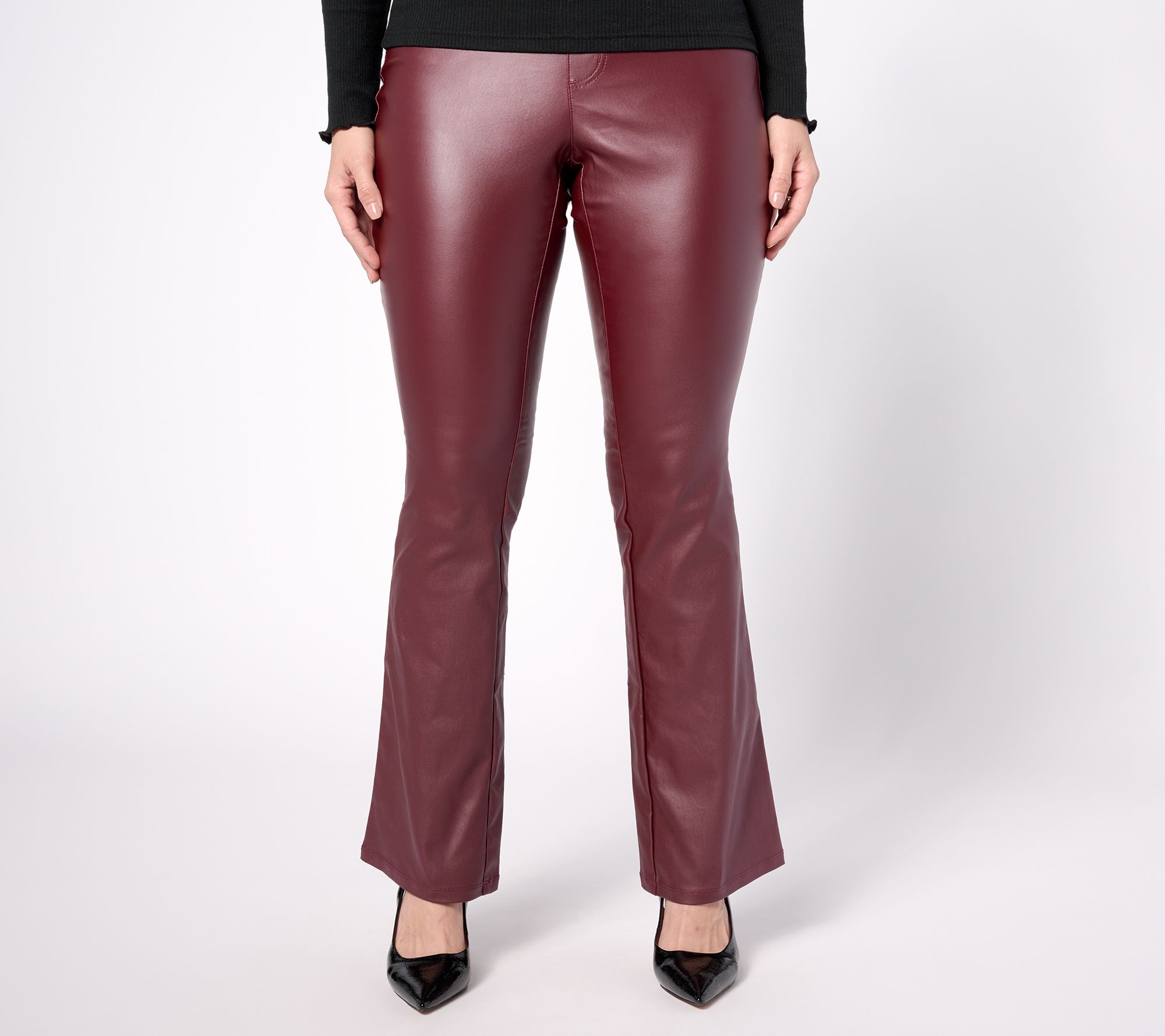 Jingle Belles by Kim Gravel Rebelleious Coated Holiday Flare Pant - QVC.com
