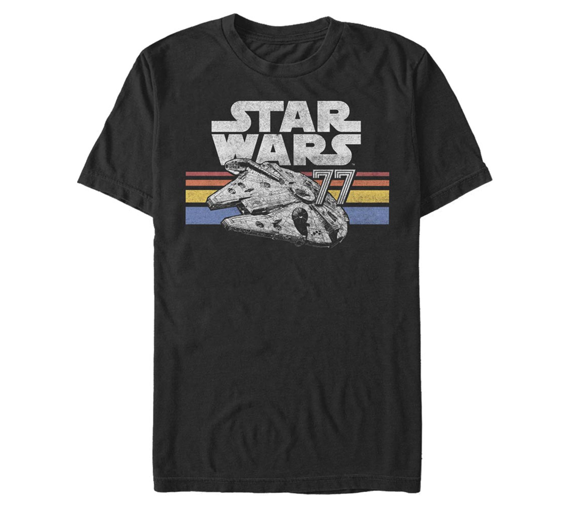 Fifth Sun Men's Star Wars Vintage Falcon Stripe s Black Tee - QVC.com