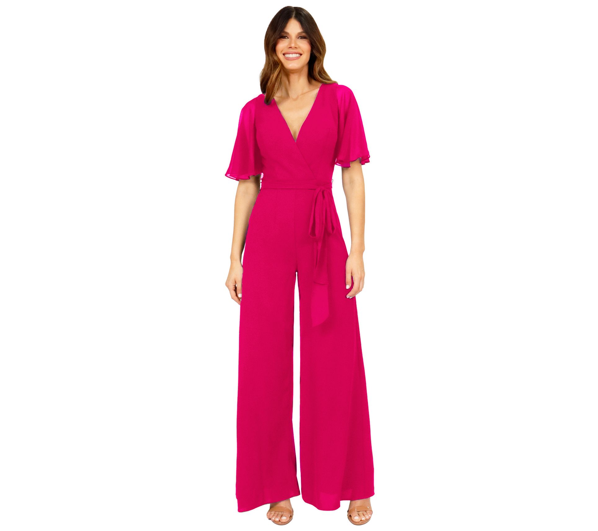 Rene Ruiz Collection V-neck Jumpsuit with Sleev