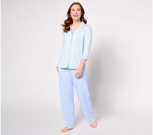 Cuddl Duds Classic Jersey Notch Collar Novelty Pajama Set