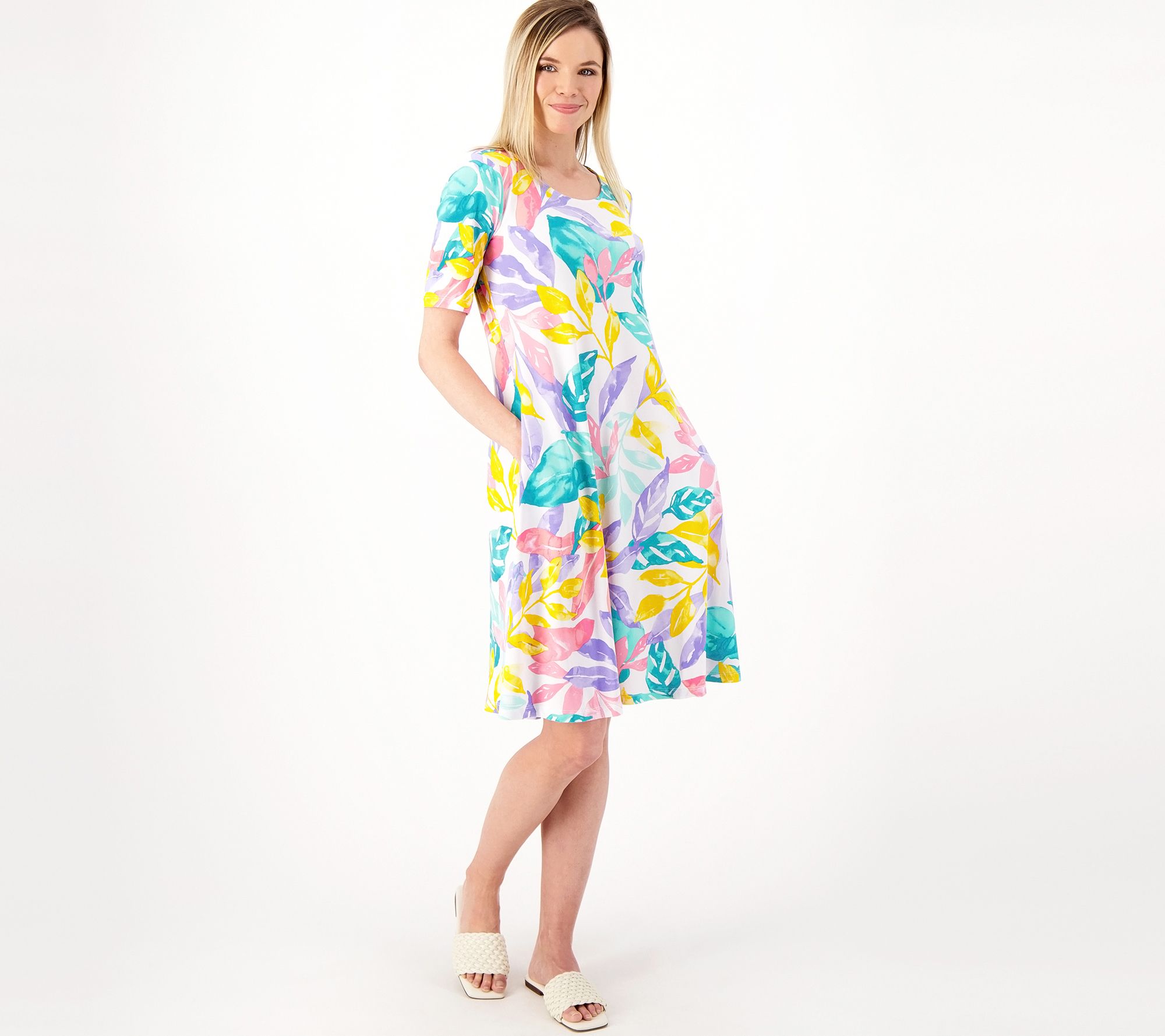 "As Is" Susan Graver Regular Liquid Knit Fit & Flare Dress