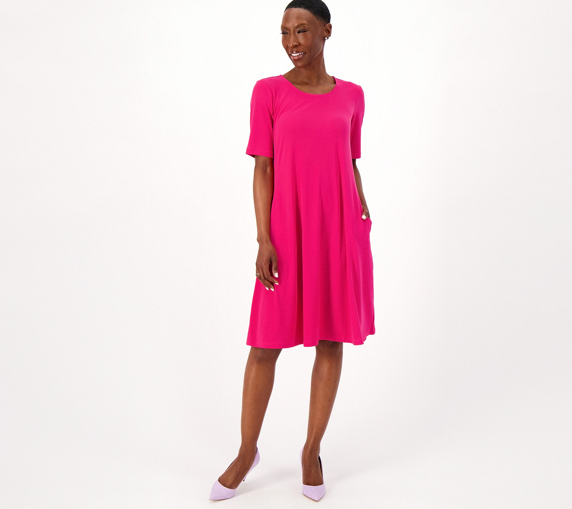"As Is" Susan Graver Regular Liquid Knit Fit & Flare Dress