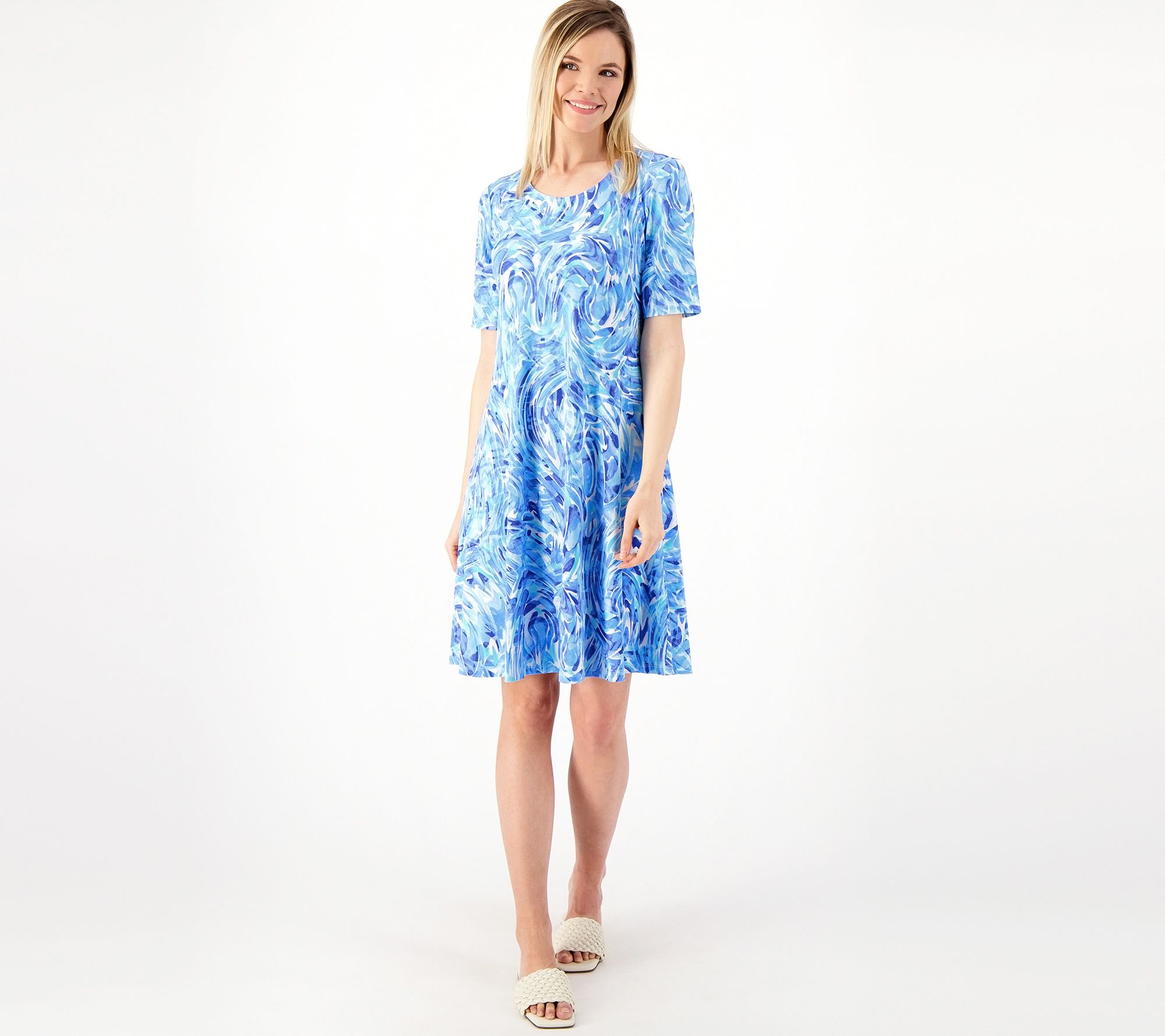 "As Is" Susan Graver Regular Liquid Knit Fit & Flare Dress