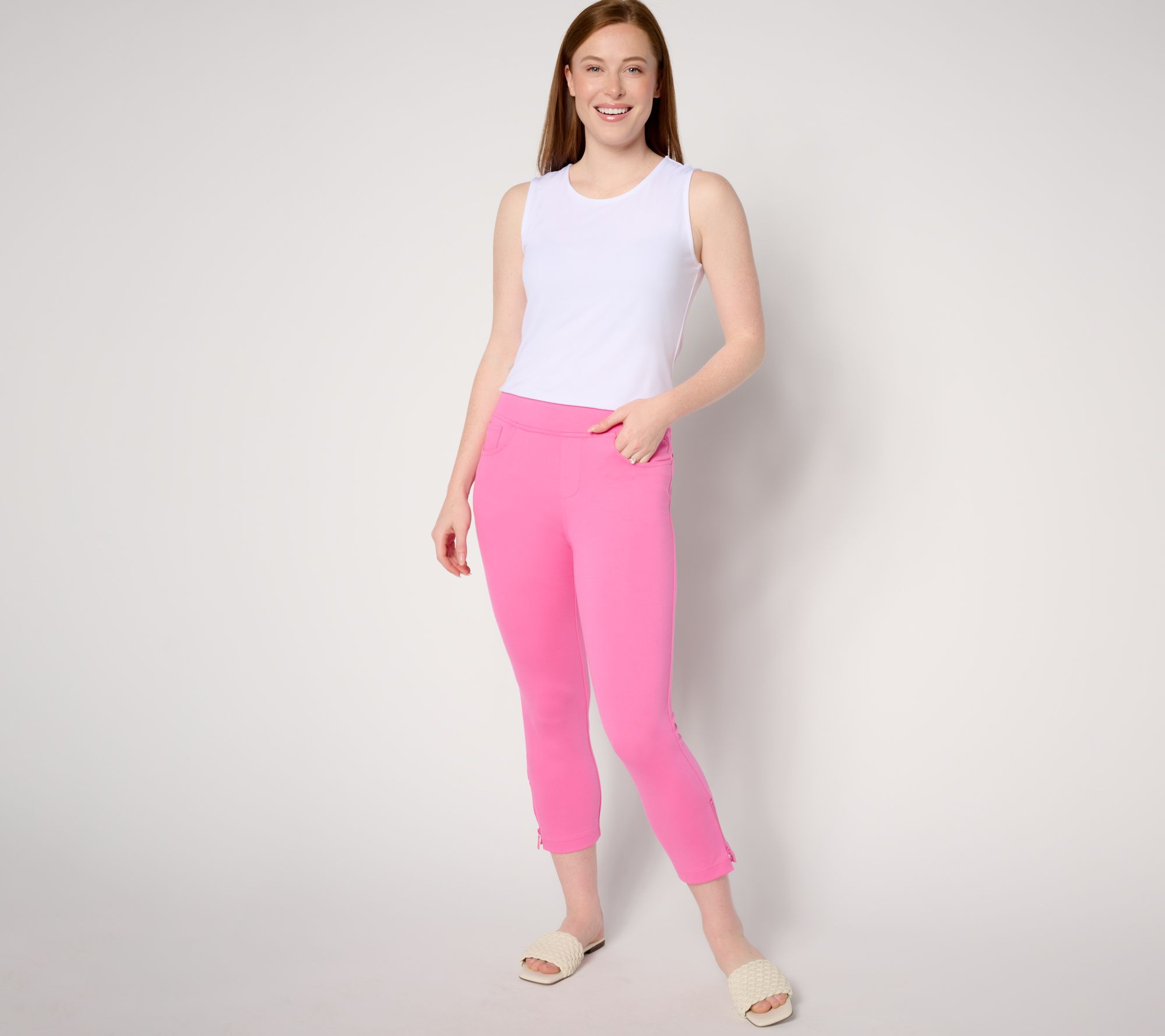 Belle by Kim Gravel Reg Coastal Crop Perfect Ponte Pants